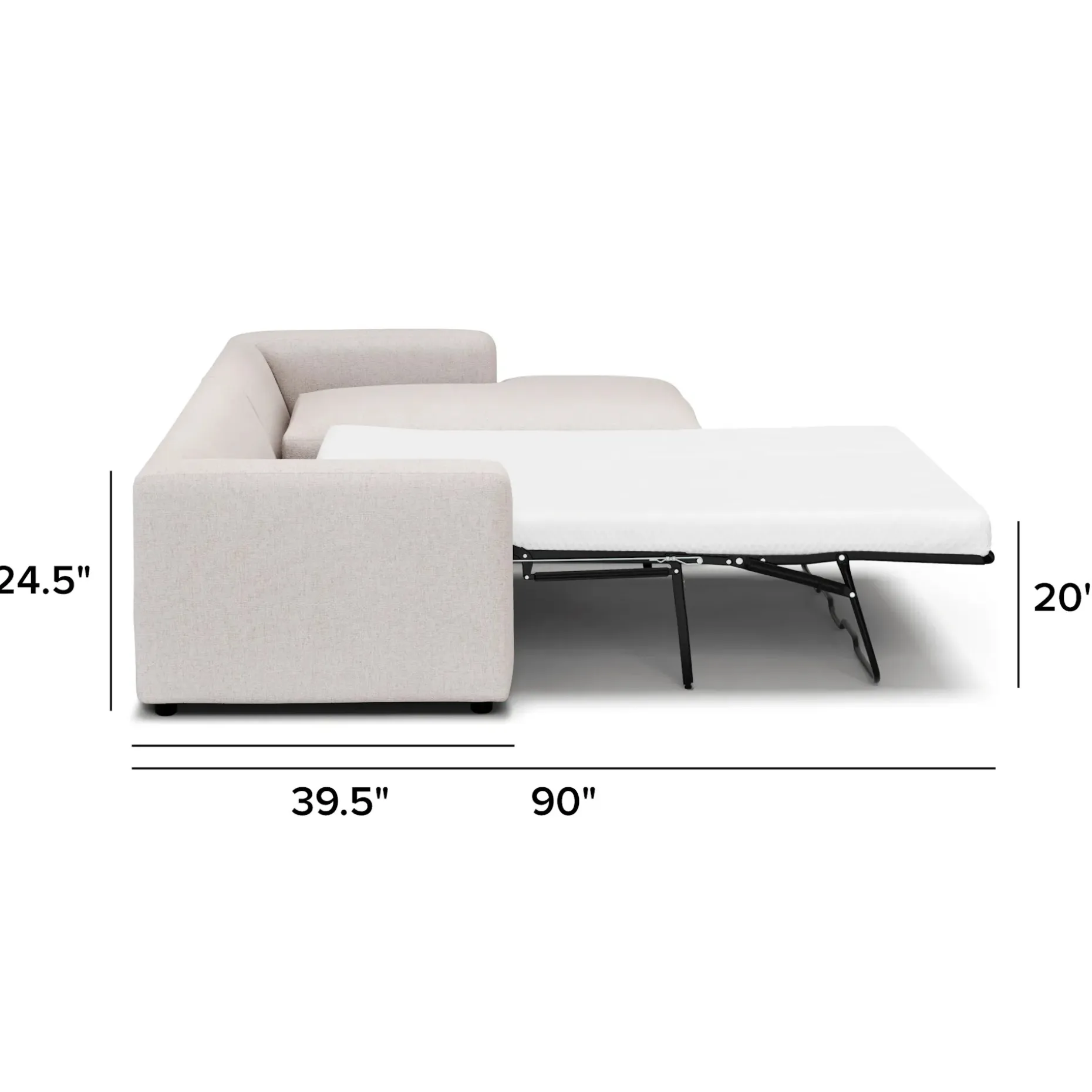 Riley 118" Right Storage Sleeper Sectional - Napa White