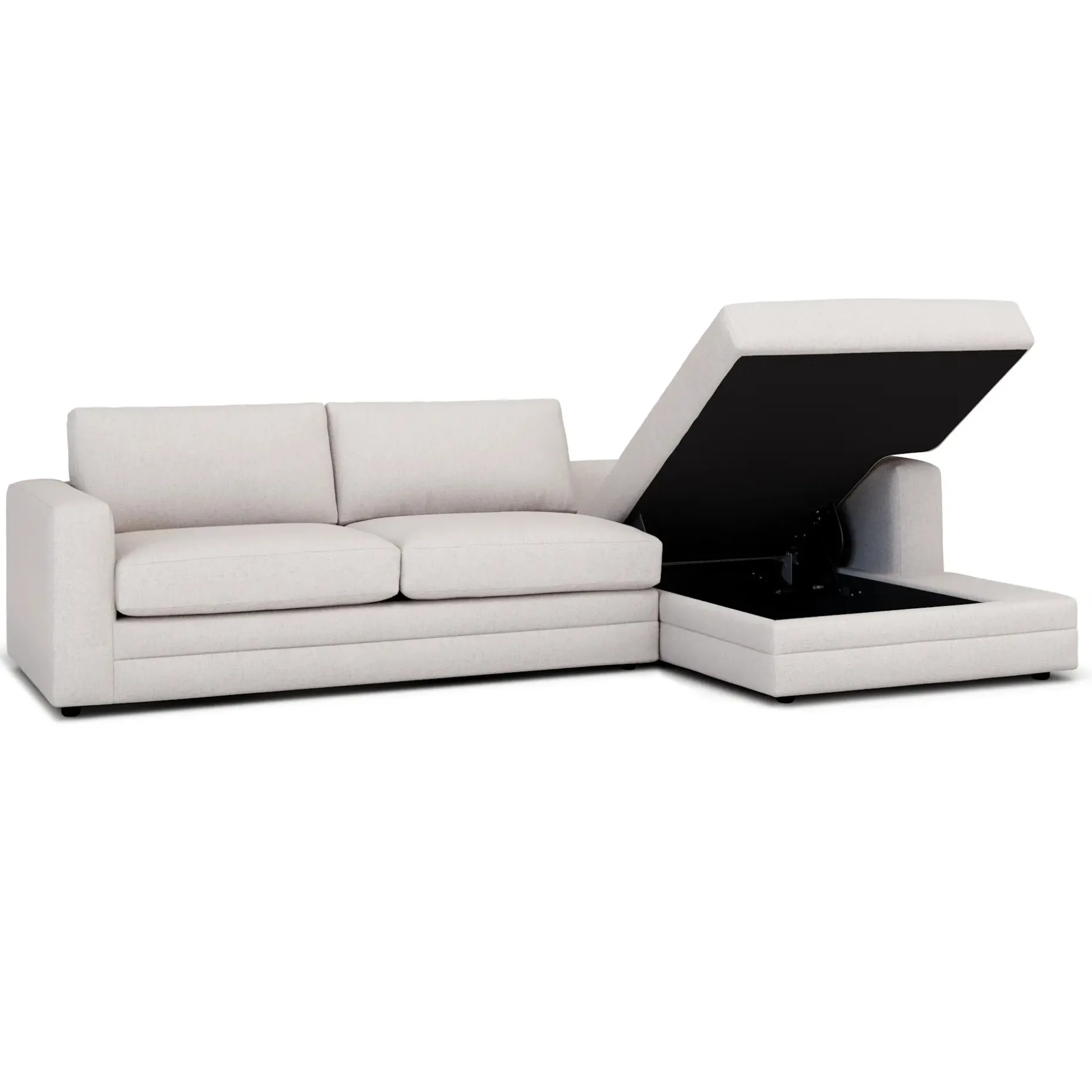 Riley 118" Right Storage Sleeper Sectional - Napa White