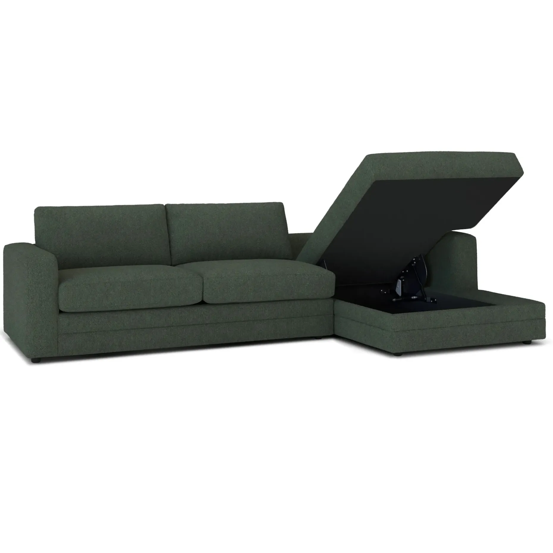 Riley 118" Right Storage Sleeper Sectional - Green Wool Bouclé