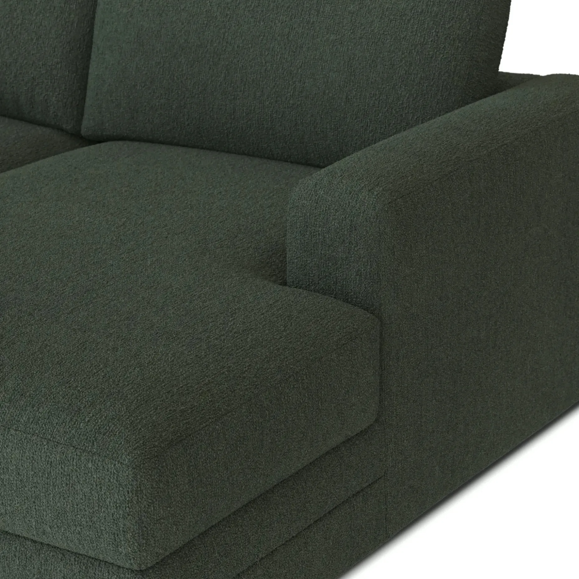 Riley 118" Right Storage Sleeper Sectional - Green Wool Bouclé