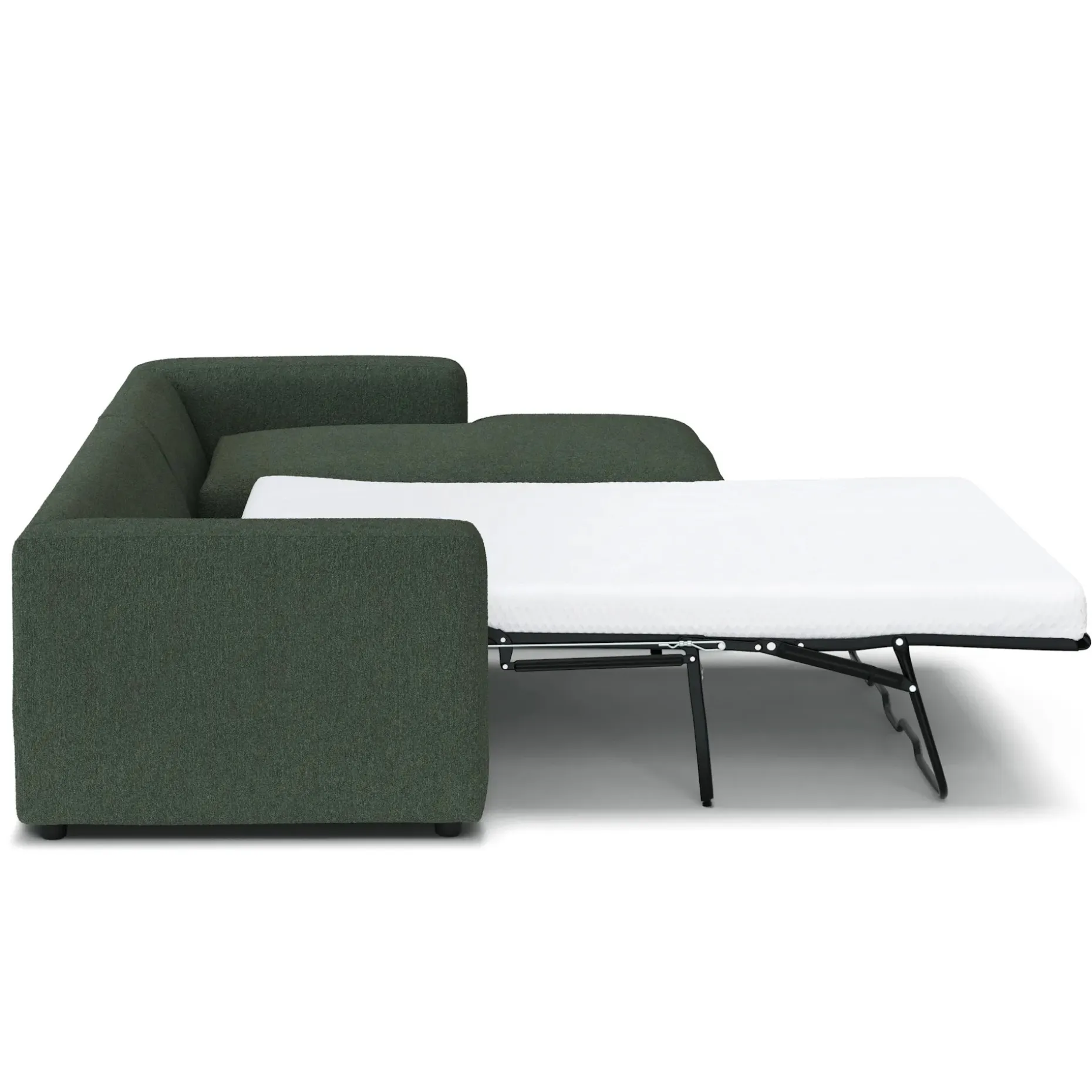 Riley 118" Right Storage Sleeper Sectional - Green Wool Bouclé