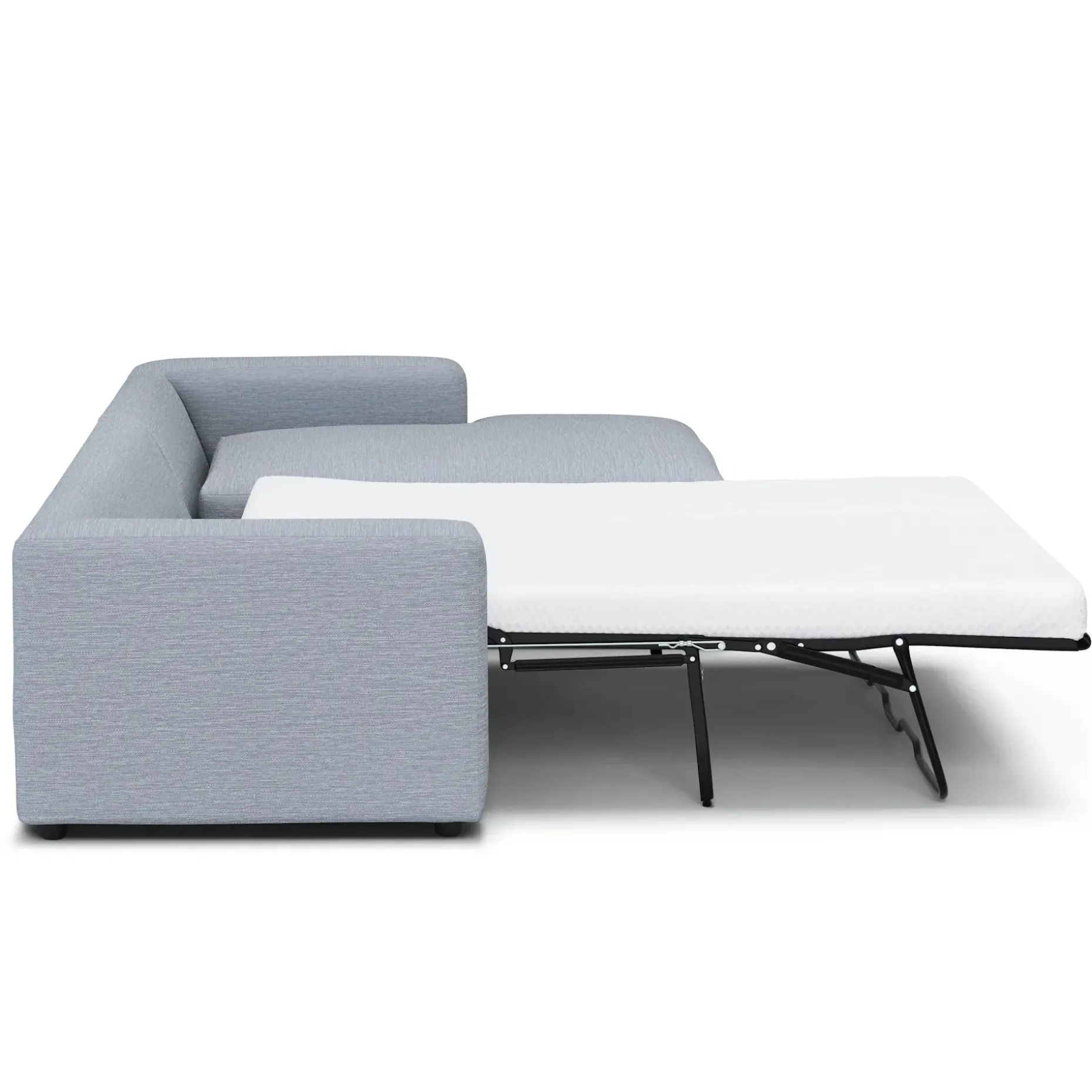 Riley 118" Right Storage Sleeper Sectional - Silver Light Blue