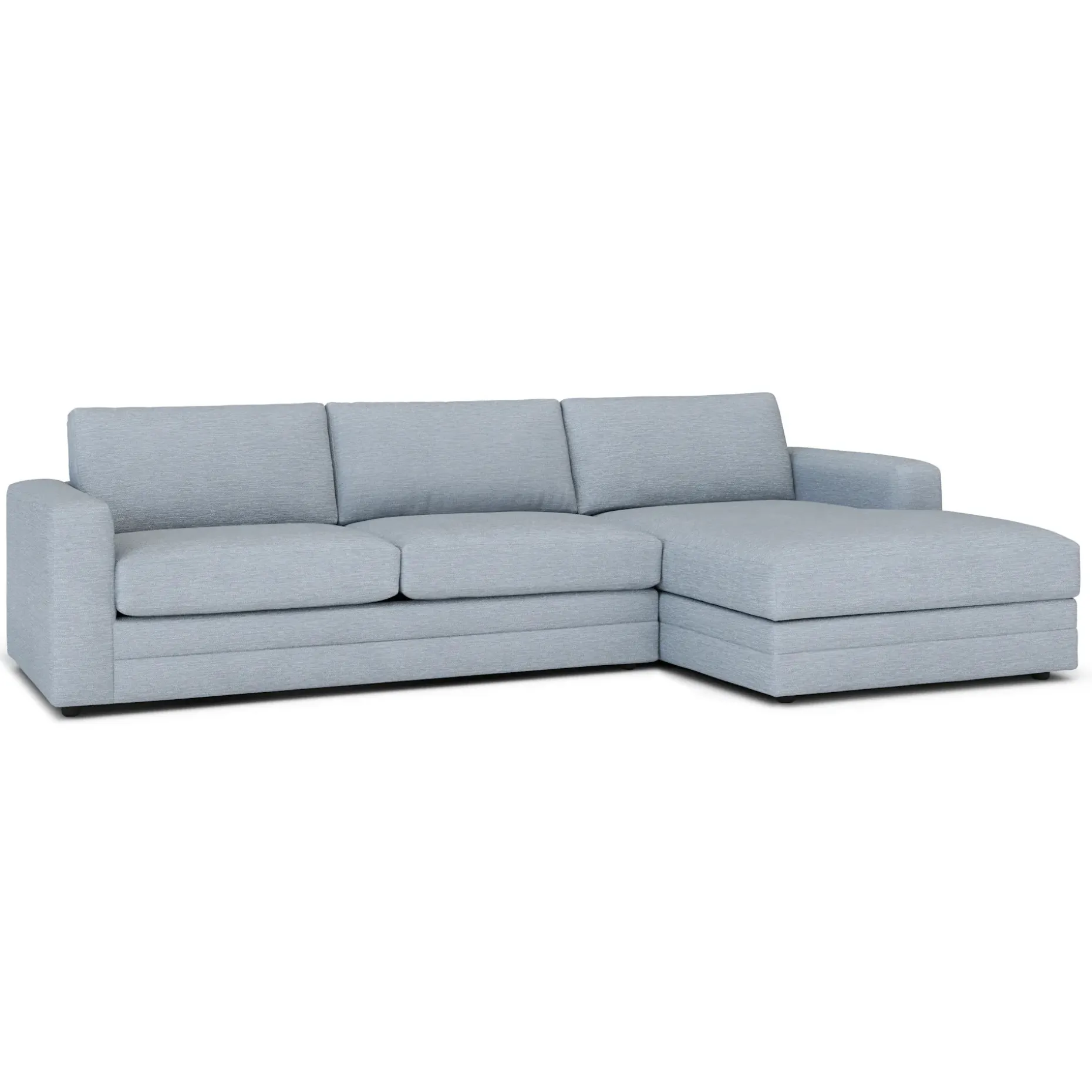 Riley 118" Right Storage Sleeper Sectional - Silver Light Blue