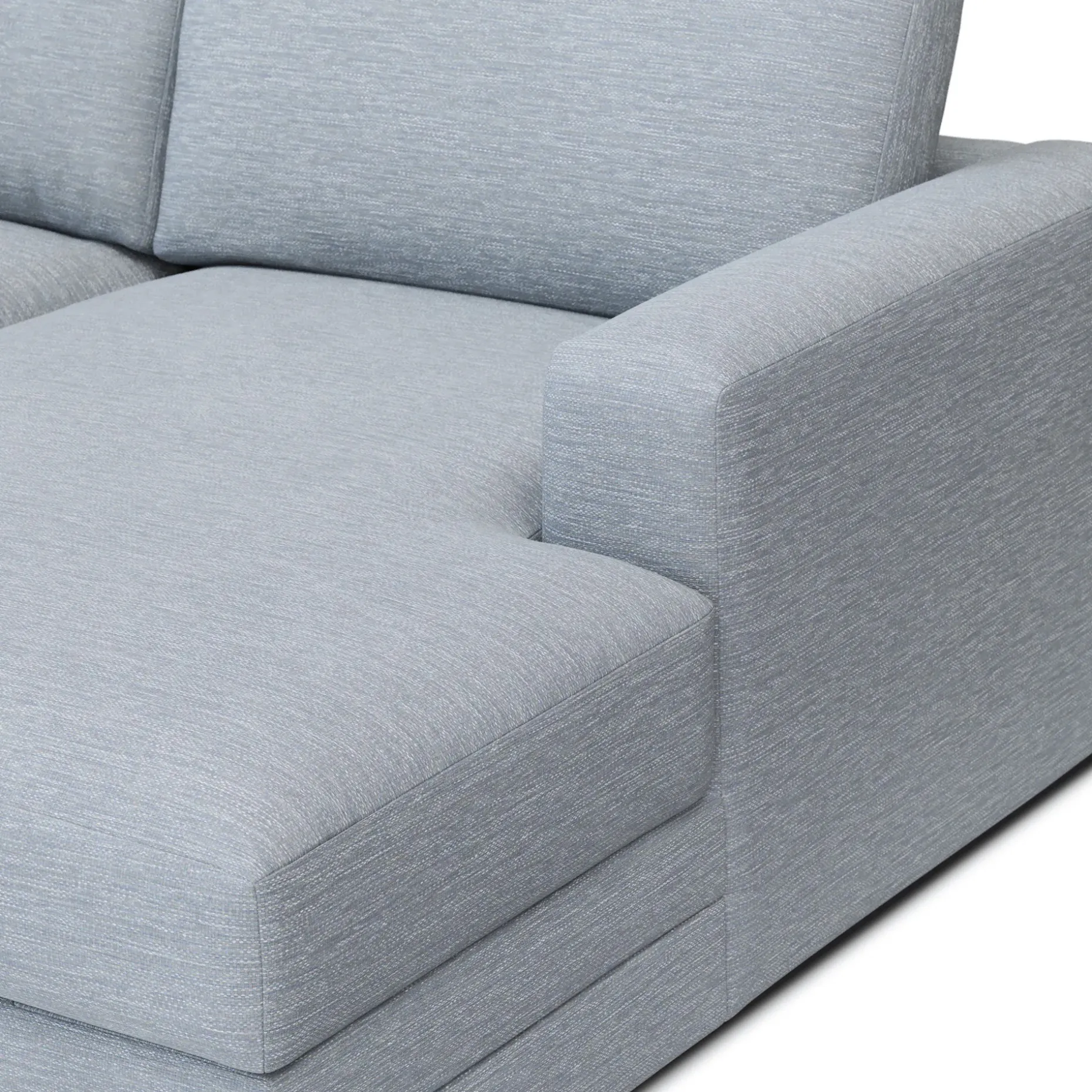 Riley 118" Right Storage Sleeper Sectional - Silver Light Blue