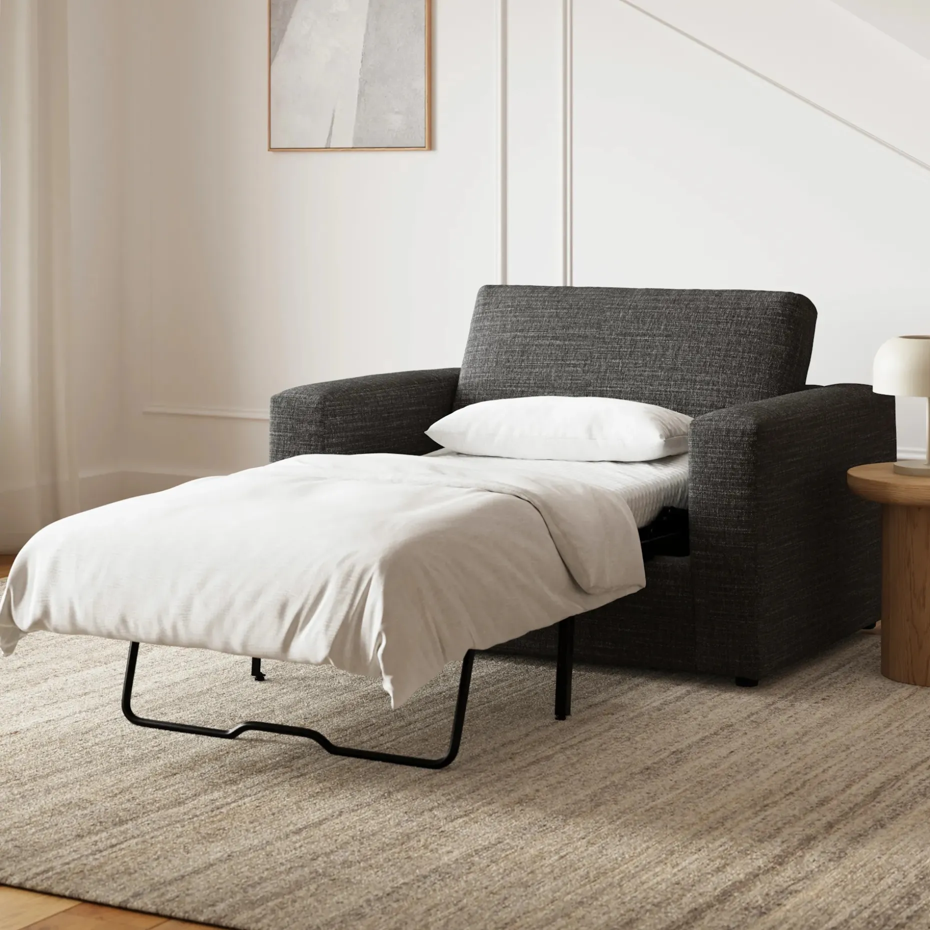 Riley 57.5" Sleeper Chair - Napa Charcoal