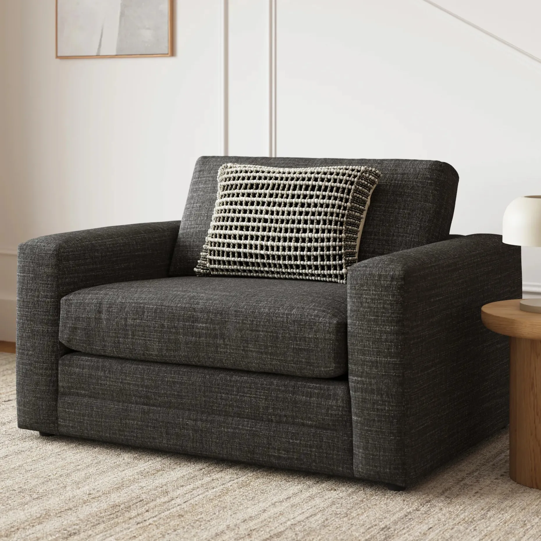 Riley 57.5" Sleeper Chair - Napa Charcoal