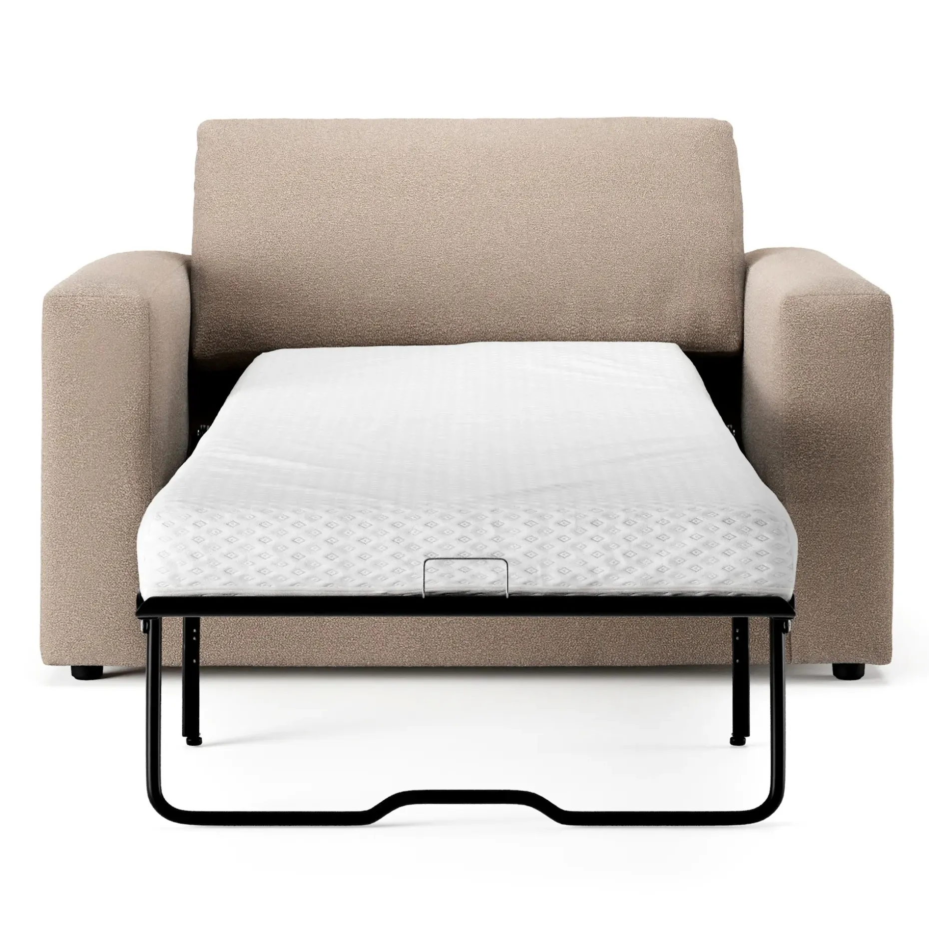 Riley 57.5" Sleeper Chair - Sandstone Wool Bouclé