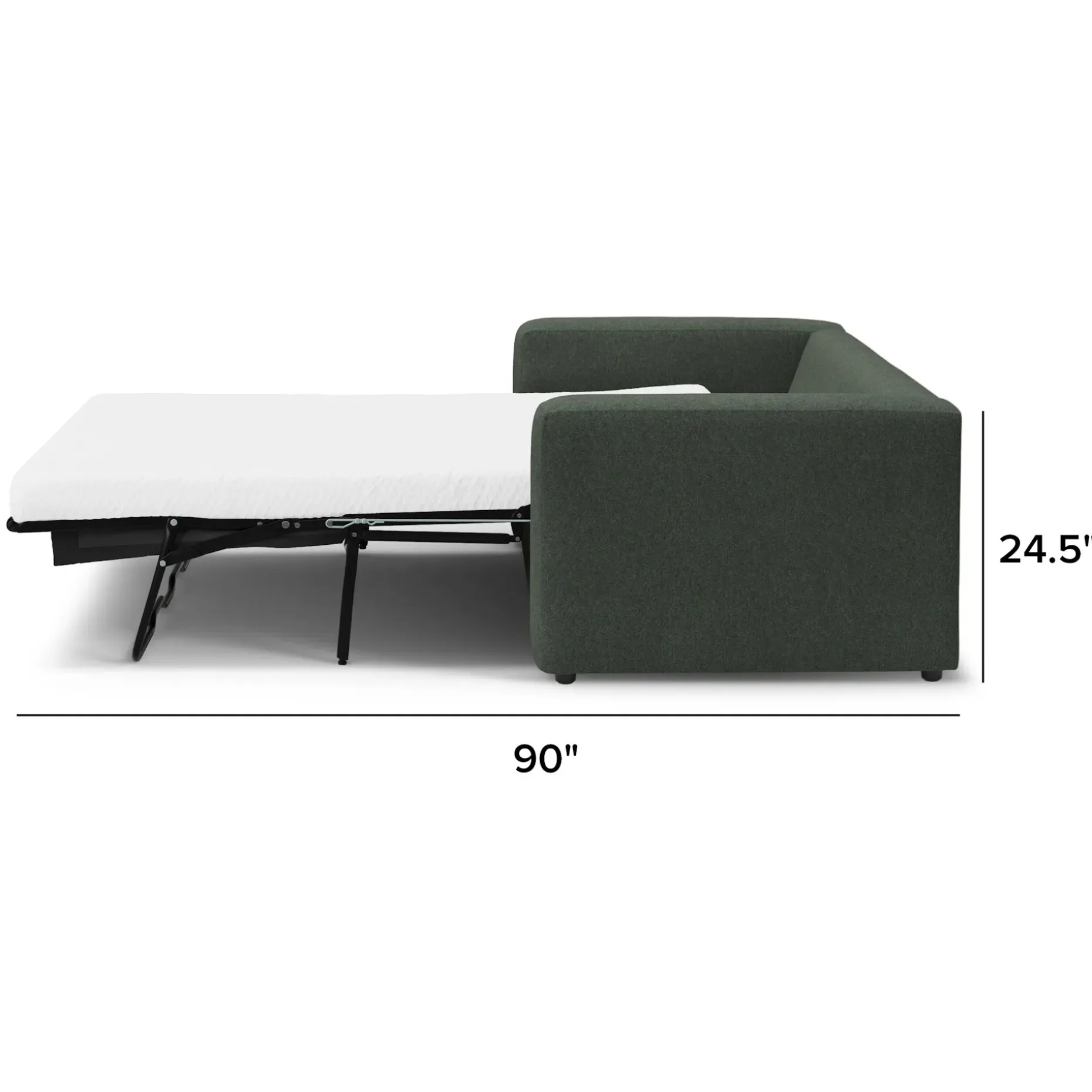 Riley 84" Sofa Bed - Green Wool Bouclé