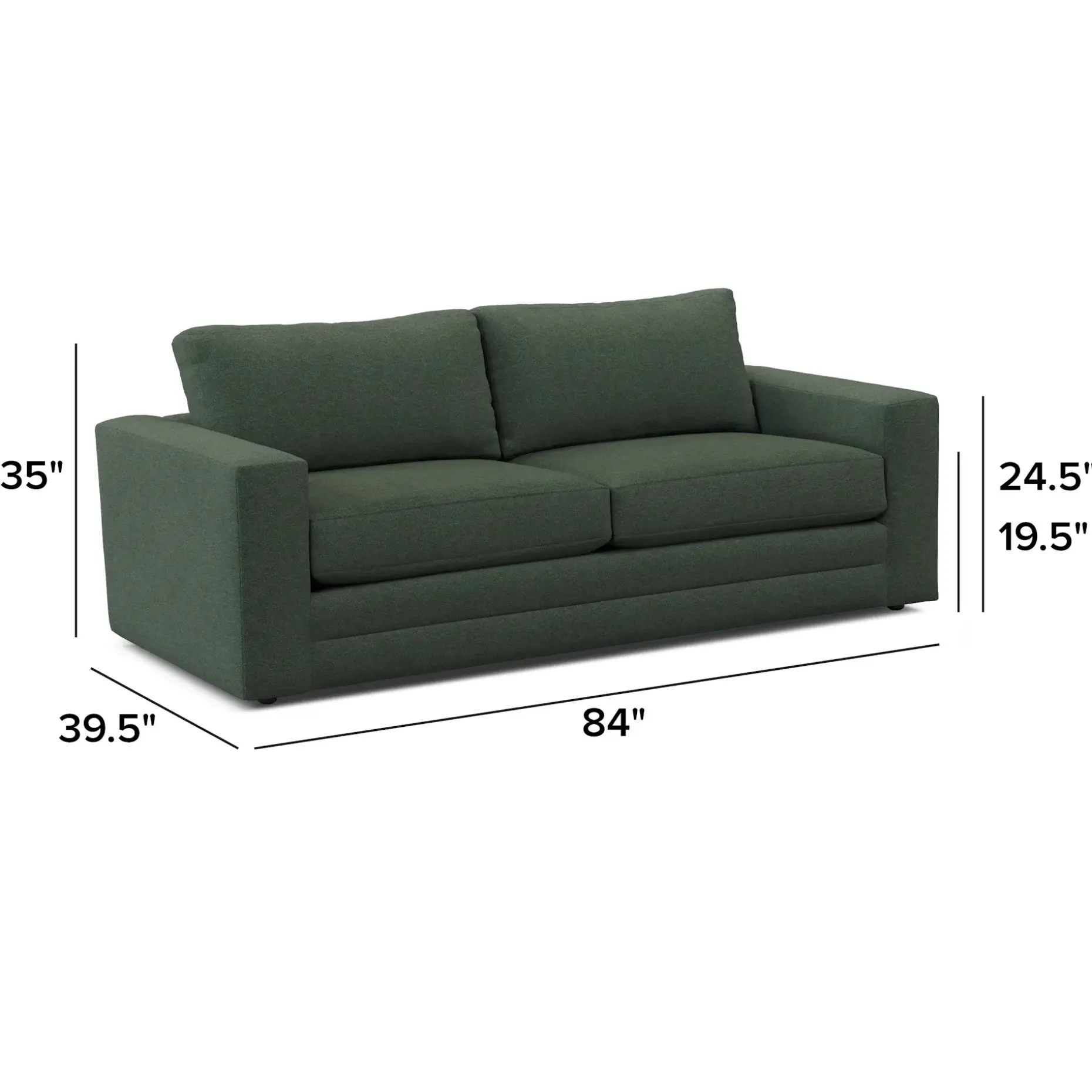 Riley 84" Sofa Bed - Green Wool Bouclé