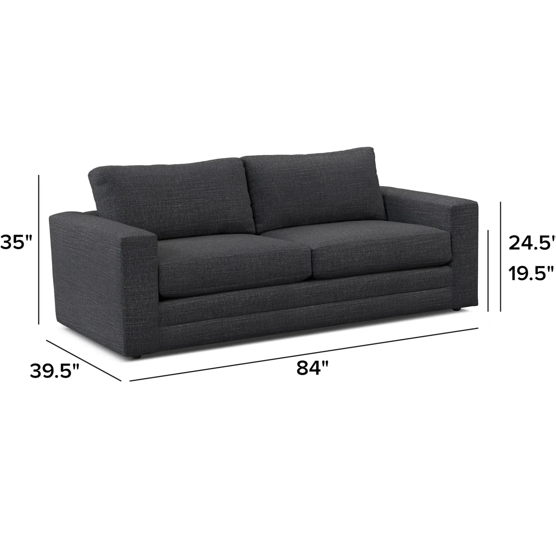 Riley 84" Sofa Bed - Napa Charcoal