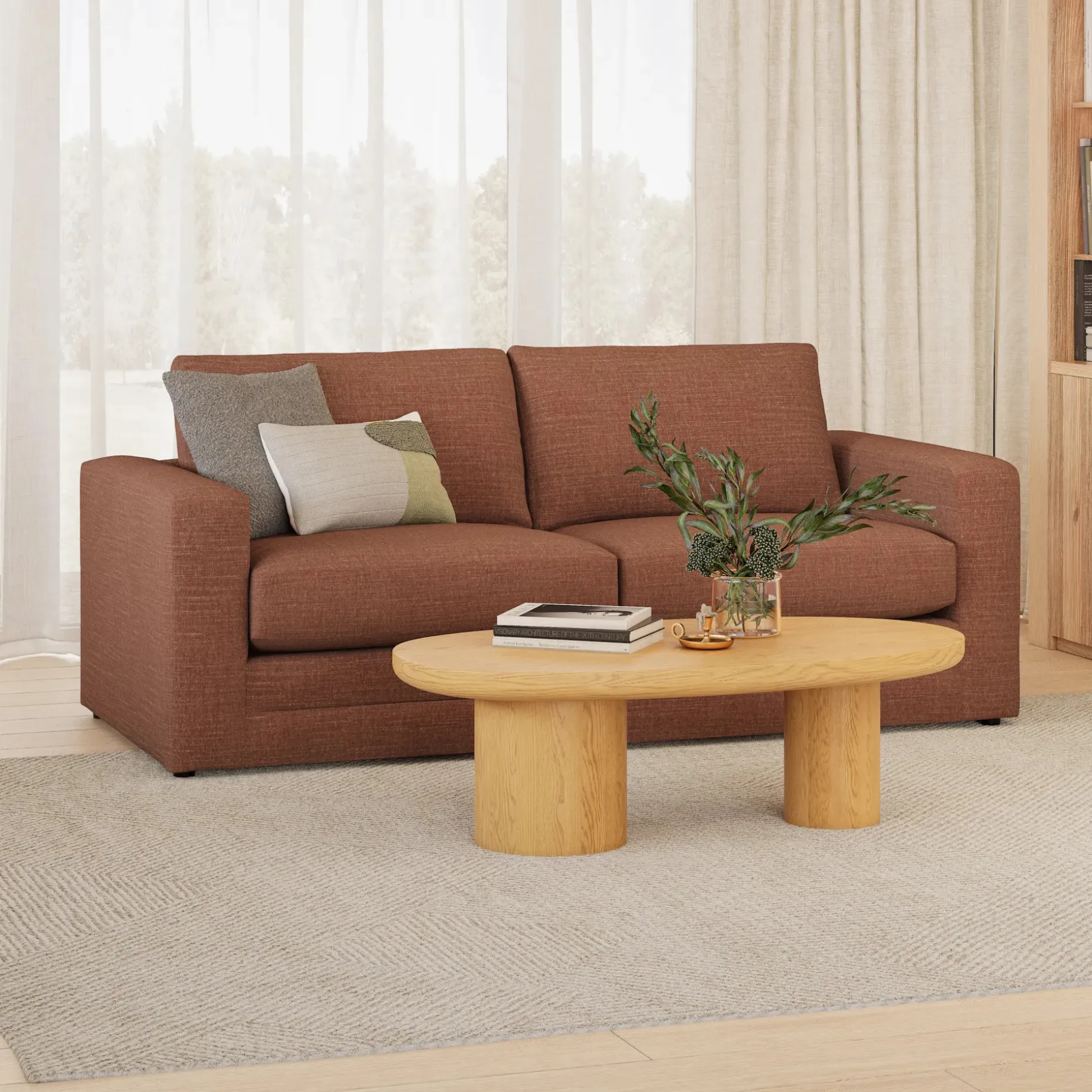 Riley 84" Sofa Bed - Napa Rust