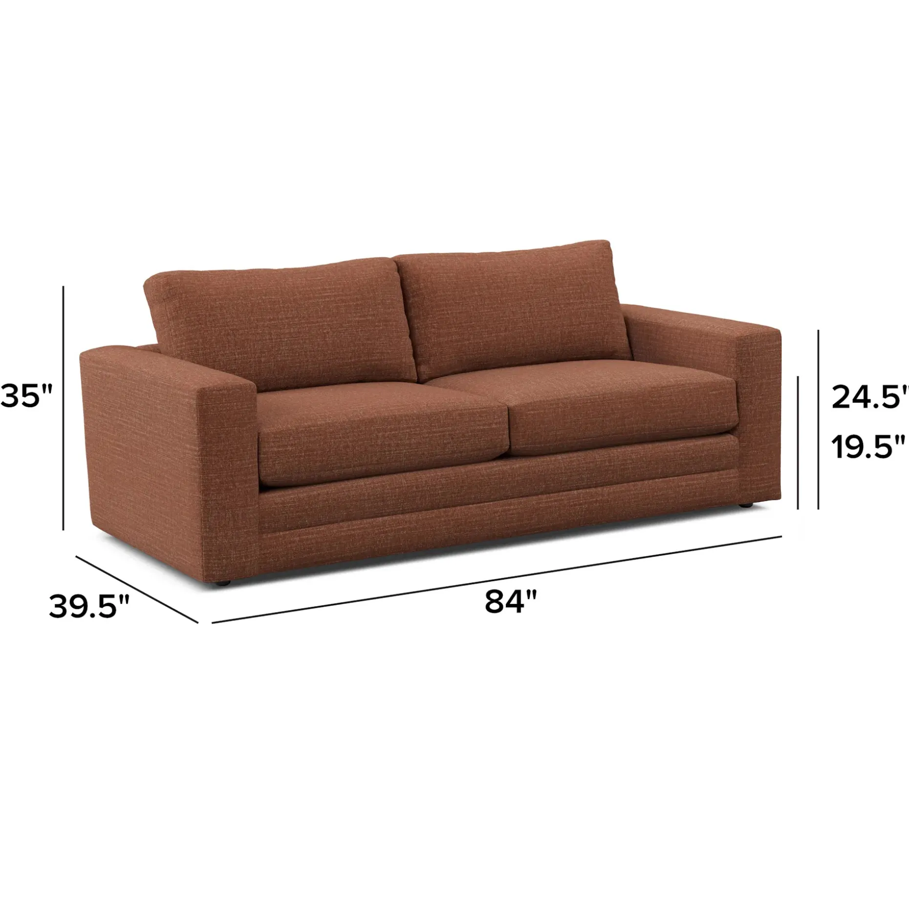 Riley 84" Sofa Bed - Napa Rust
