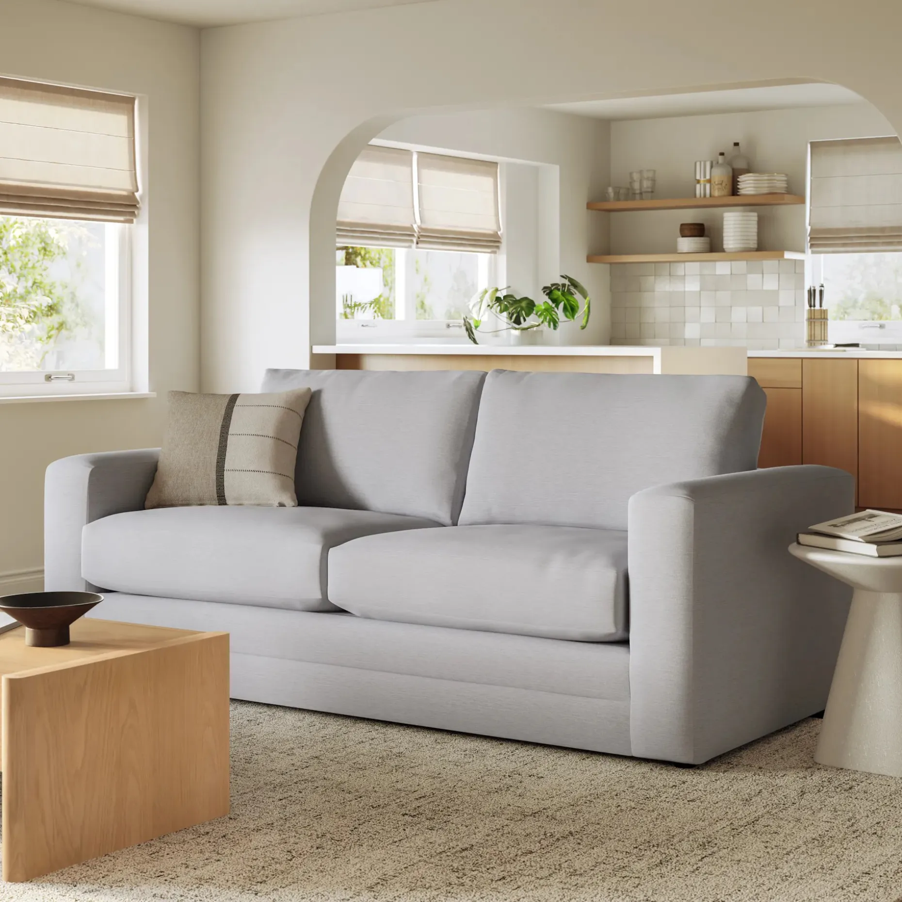 Riley 84" Sofa Bed - Silver Ivory