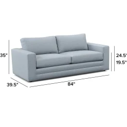 Riley 84" Sofa Bed - Silver Light Blue
