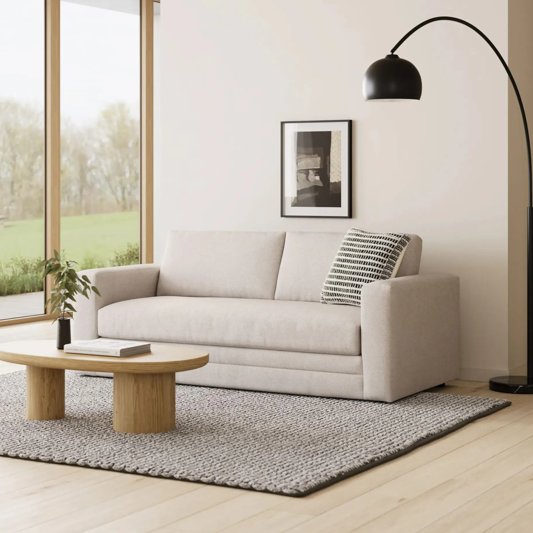 Riley 84" Storage Sofa - Napa White
