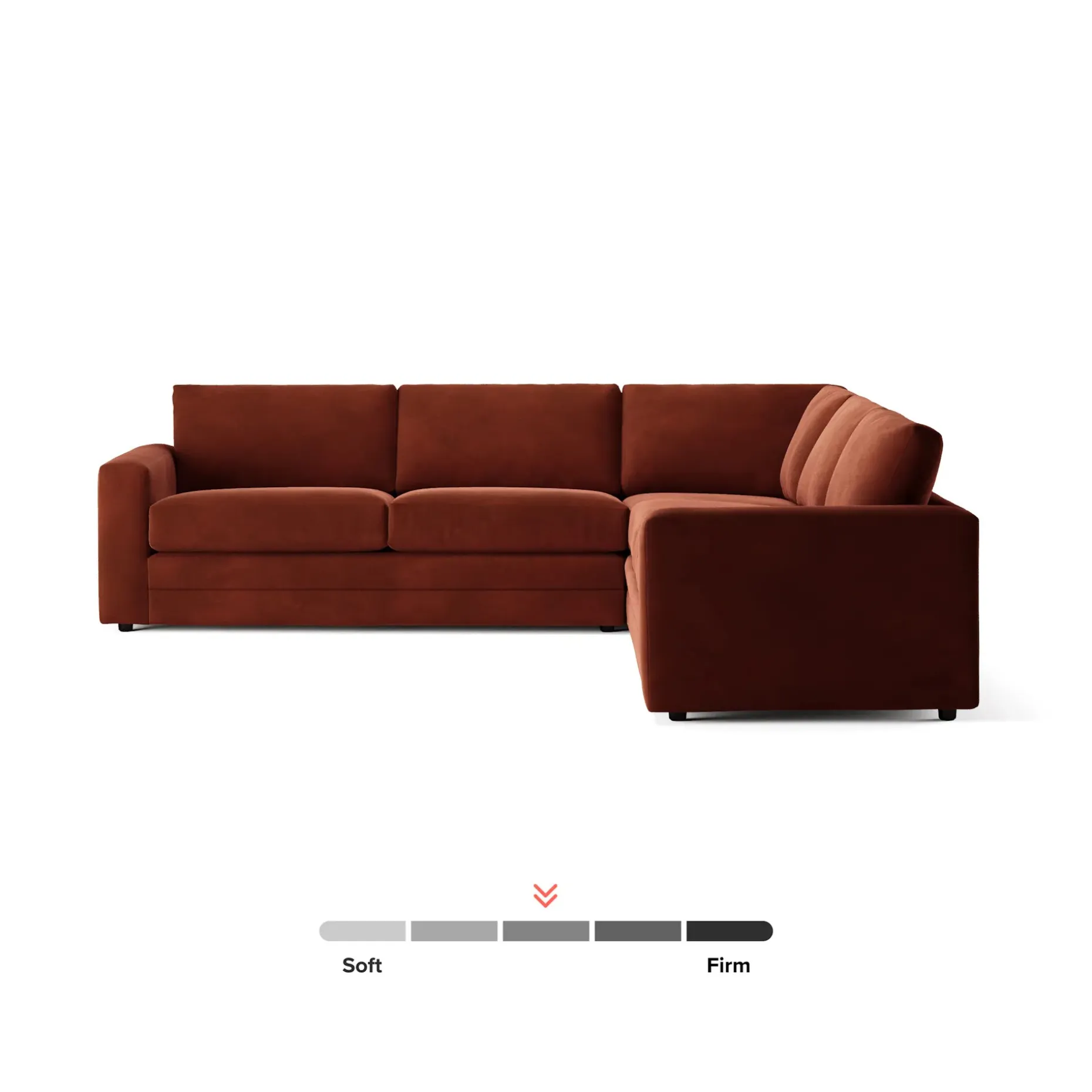 Riley 114" Velvet Corner Sectional - Hale Rust