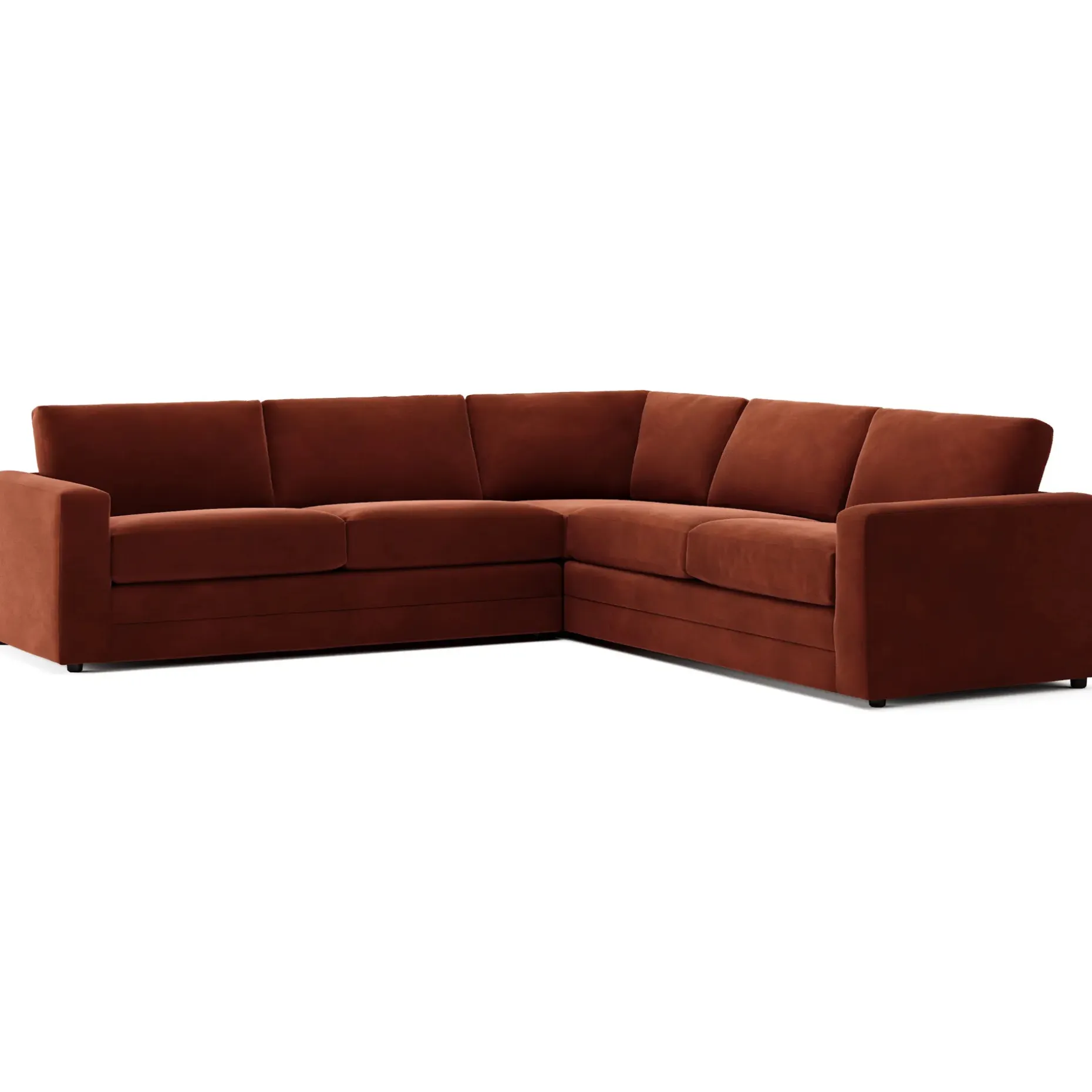 Riley 114" Velvet Corner Sectional - Hale Rust