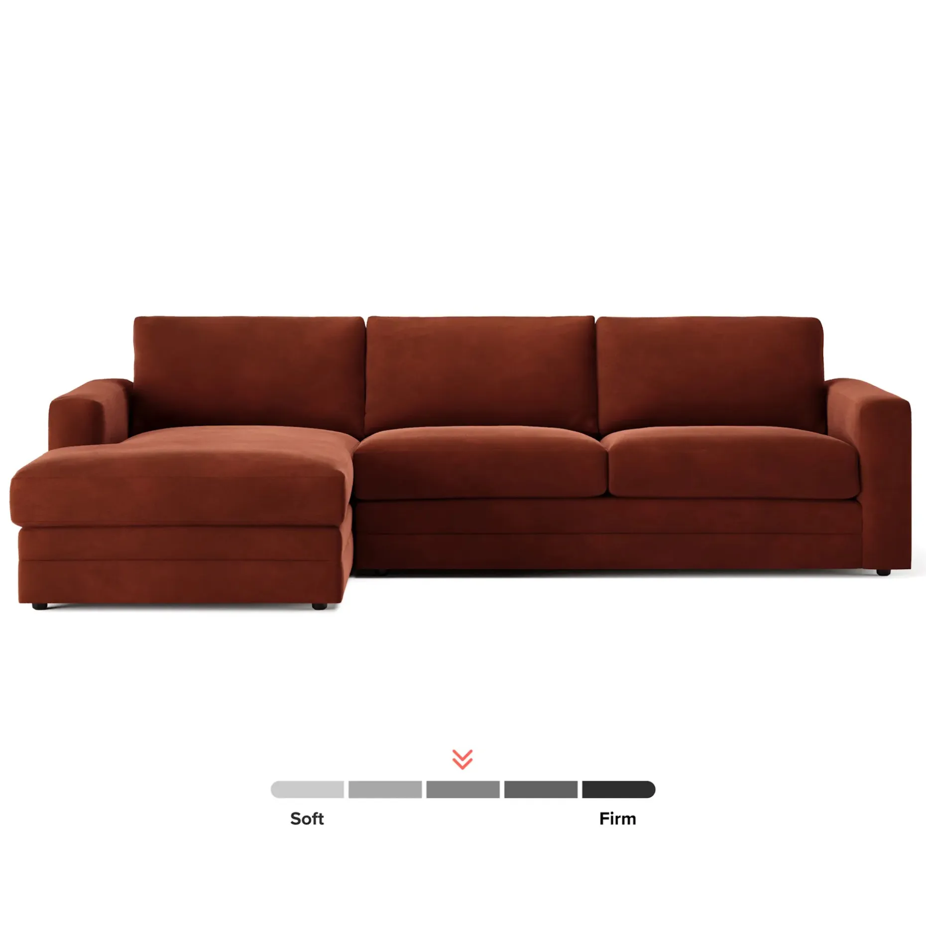 Riley 118.5" Velvet Left Sectional - Hale Rust