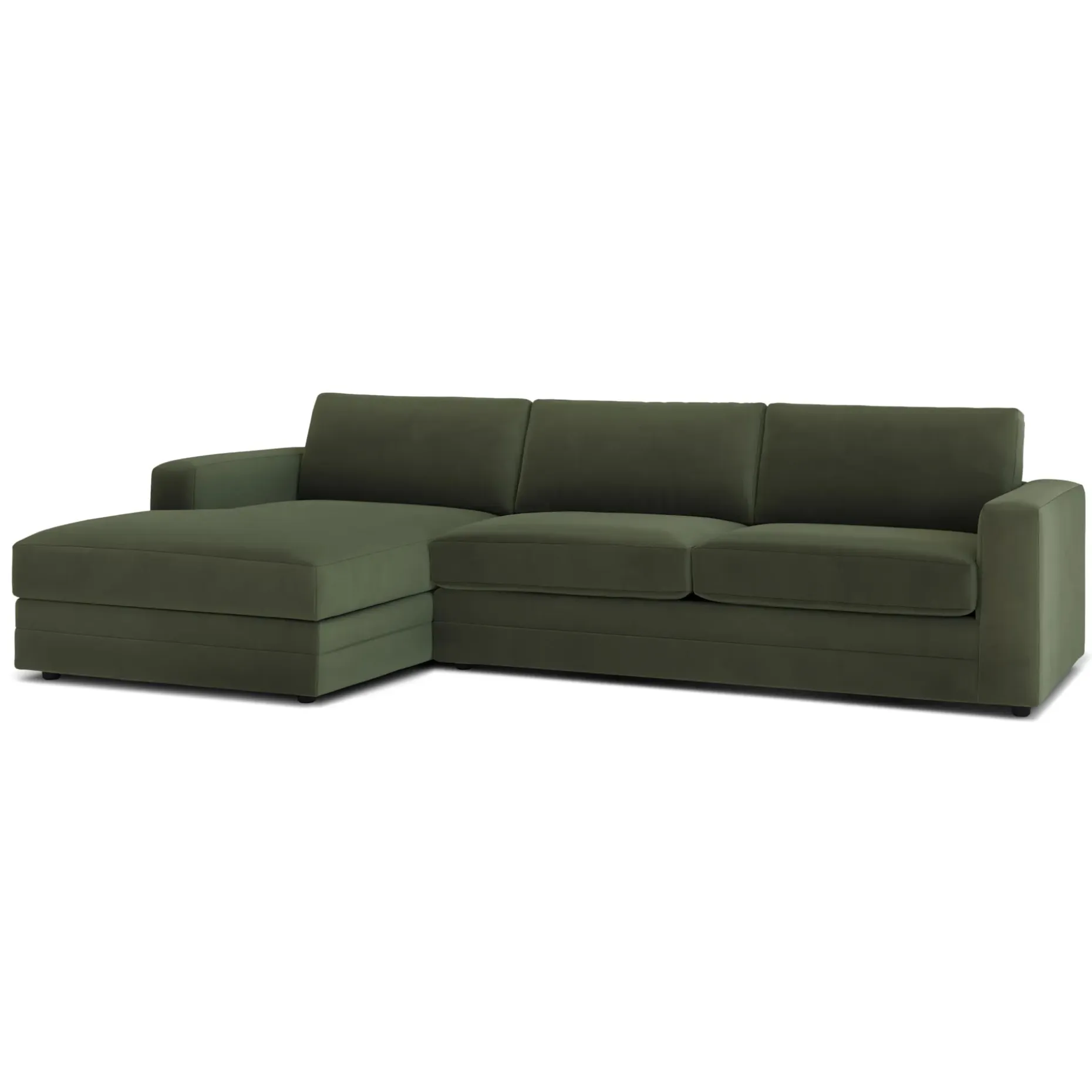 Riley 118" Velvet Left Storage Sleeper Sectional - Hale Fir Green