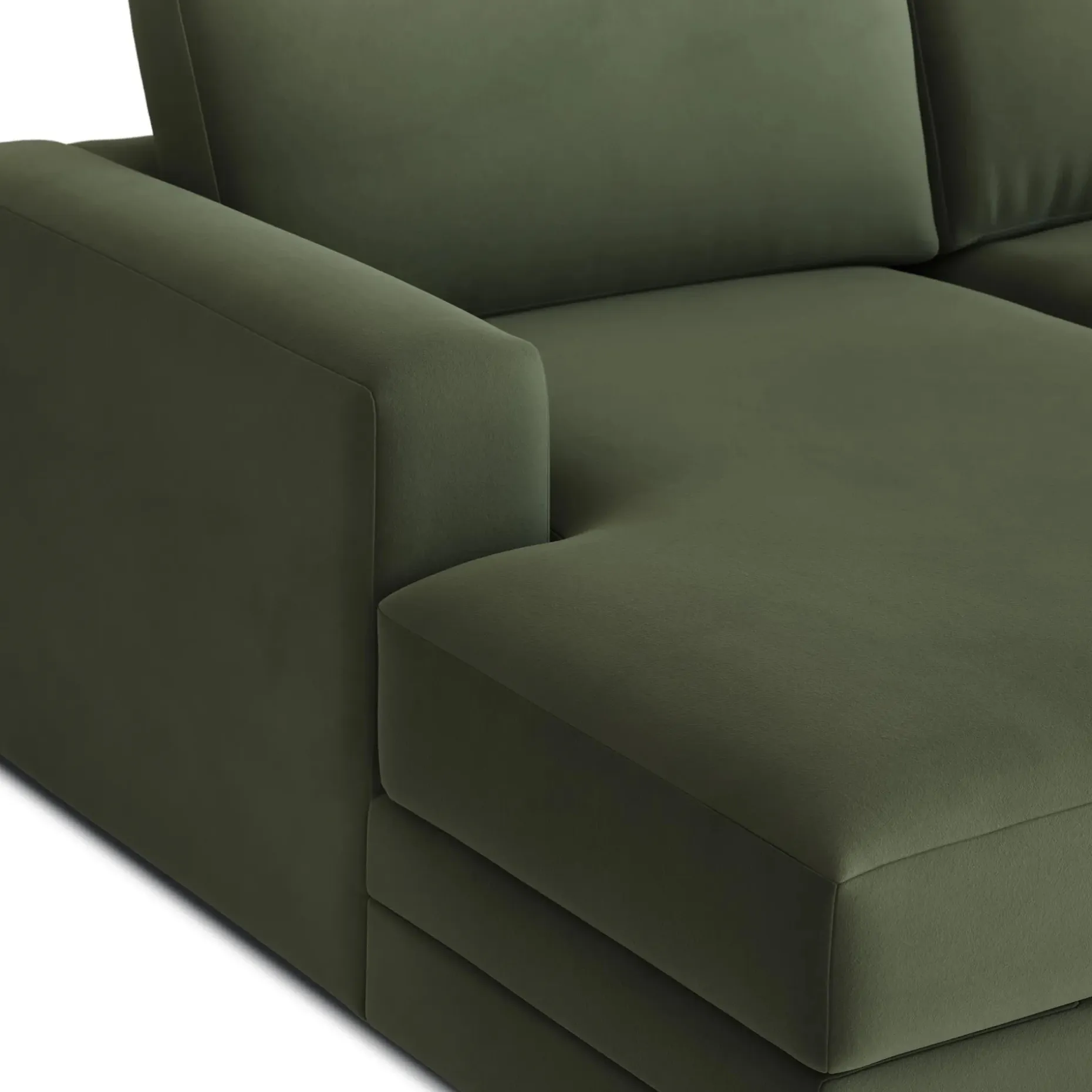 Riley 118" Velvet Left Storage Sleeper Sectional - Hale Fir Green