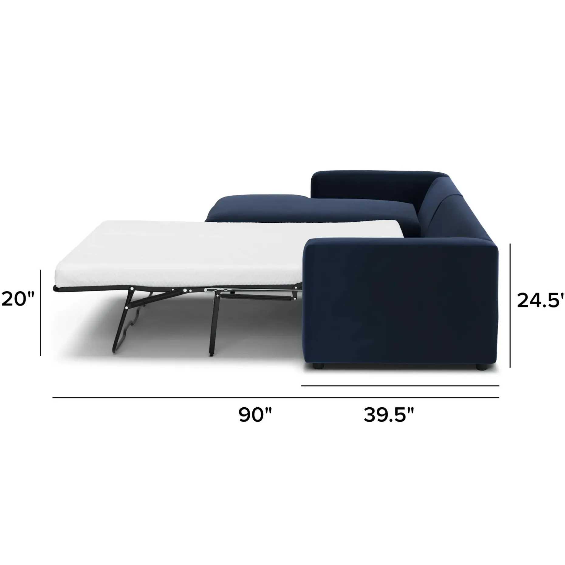 Riley 118" Velvet Left Storage Sleeper Sectional - Hale Ink
