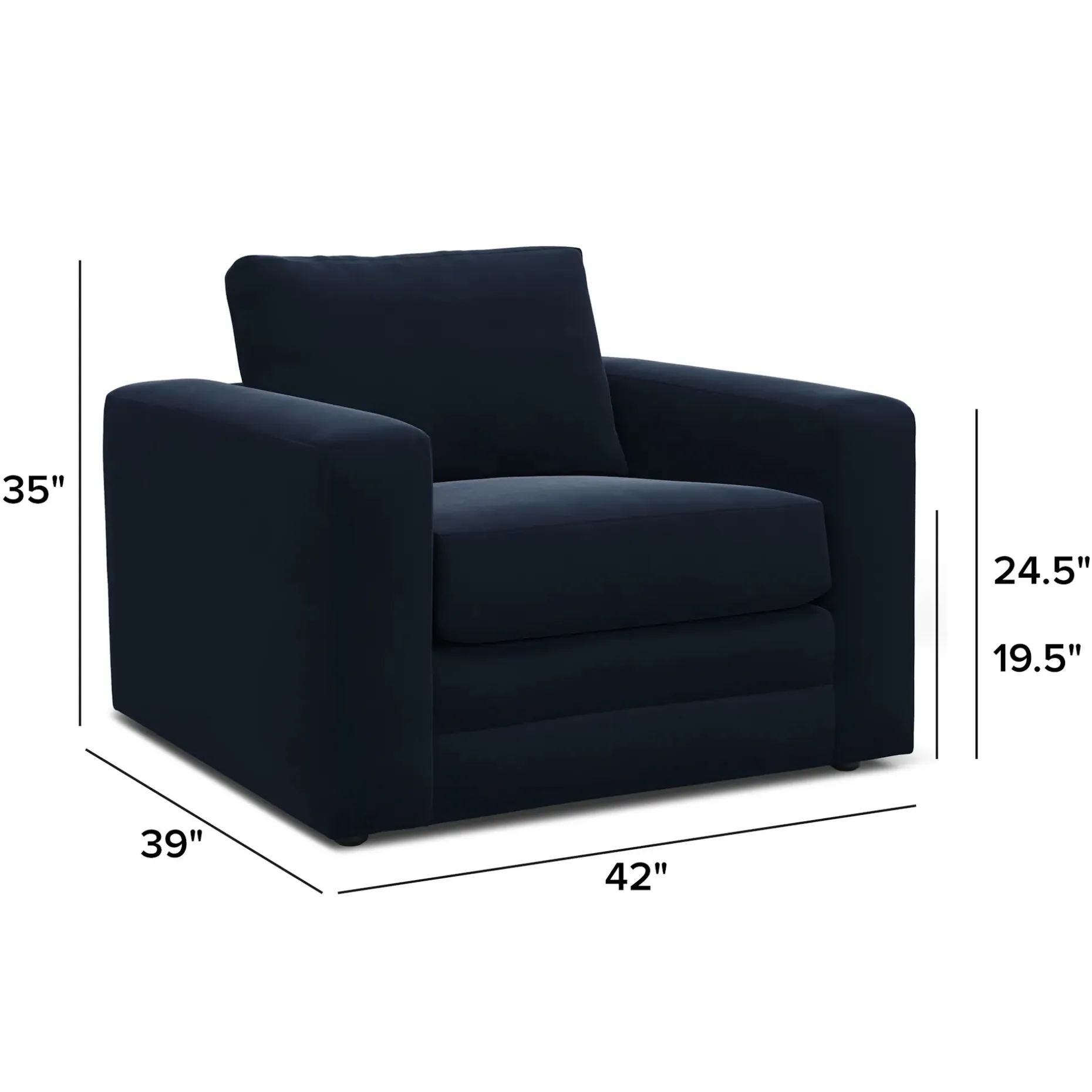 Riley 42" Velvet Lounge Chair - Hale Ink