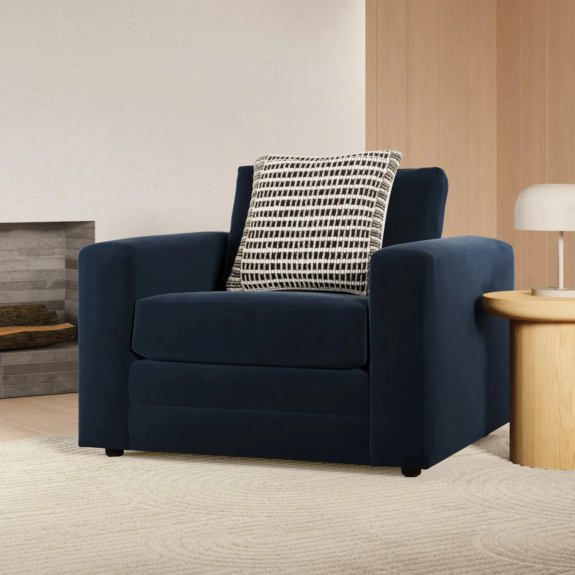 Riley 42" Velvet Lounge Chair - Hale Ink