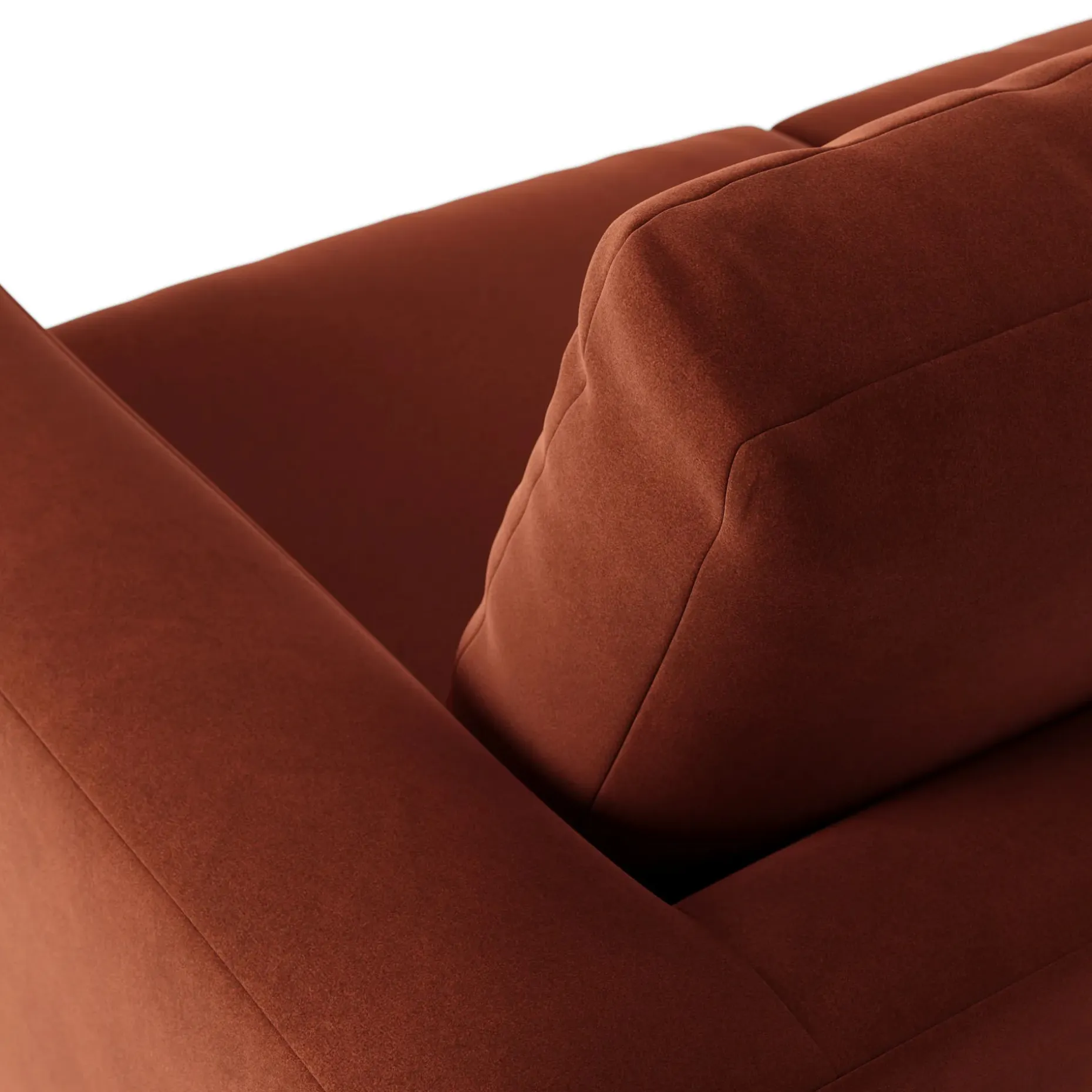Riley 74" Velvet Loveseat - Hale Rust