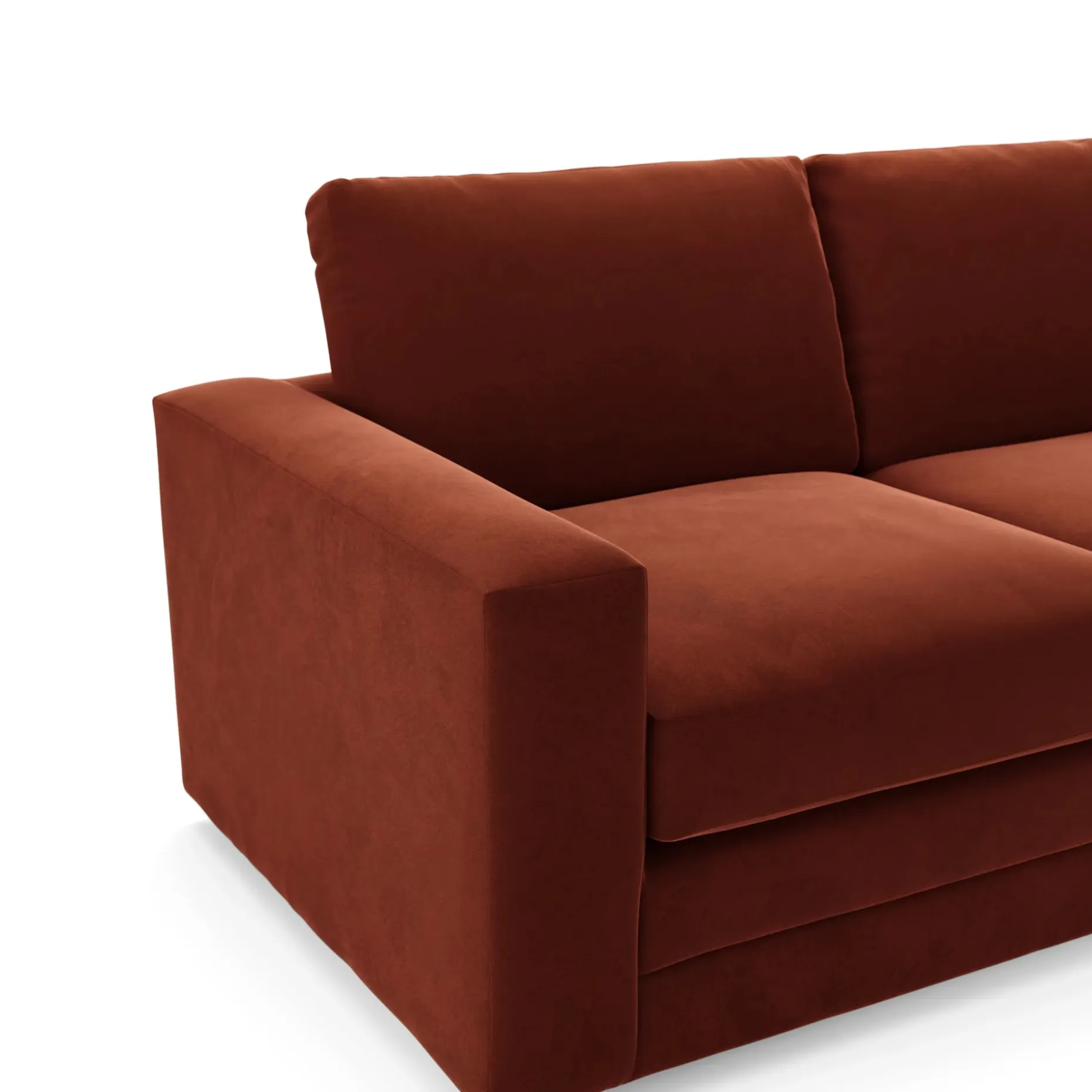 Riley 74" Velvet Loveseat - Hale Rust