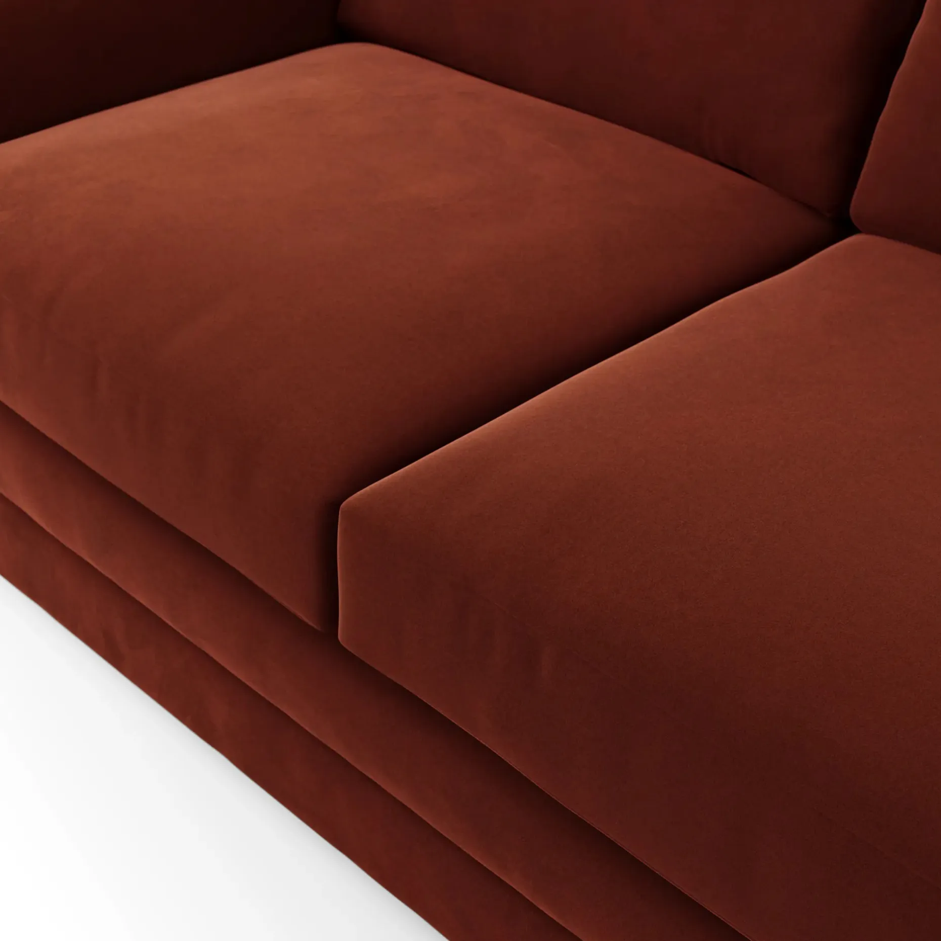 Riley 74" Velvet Loveseat - Hale Rust