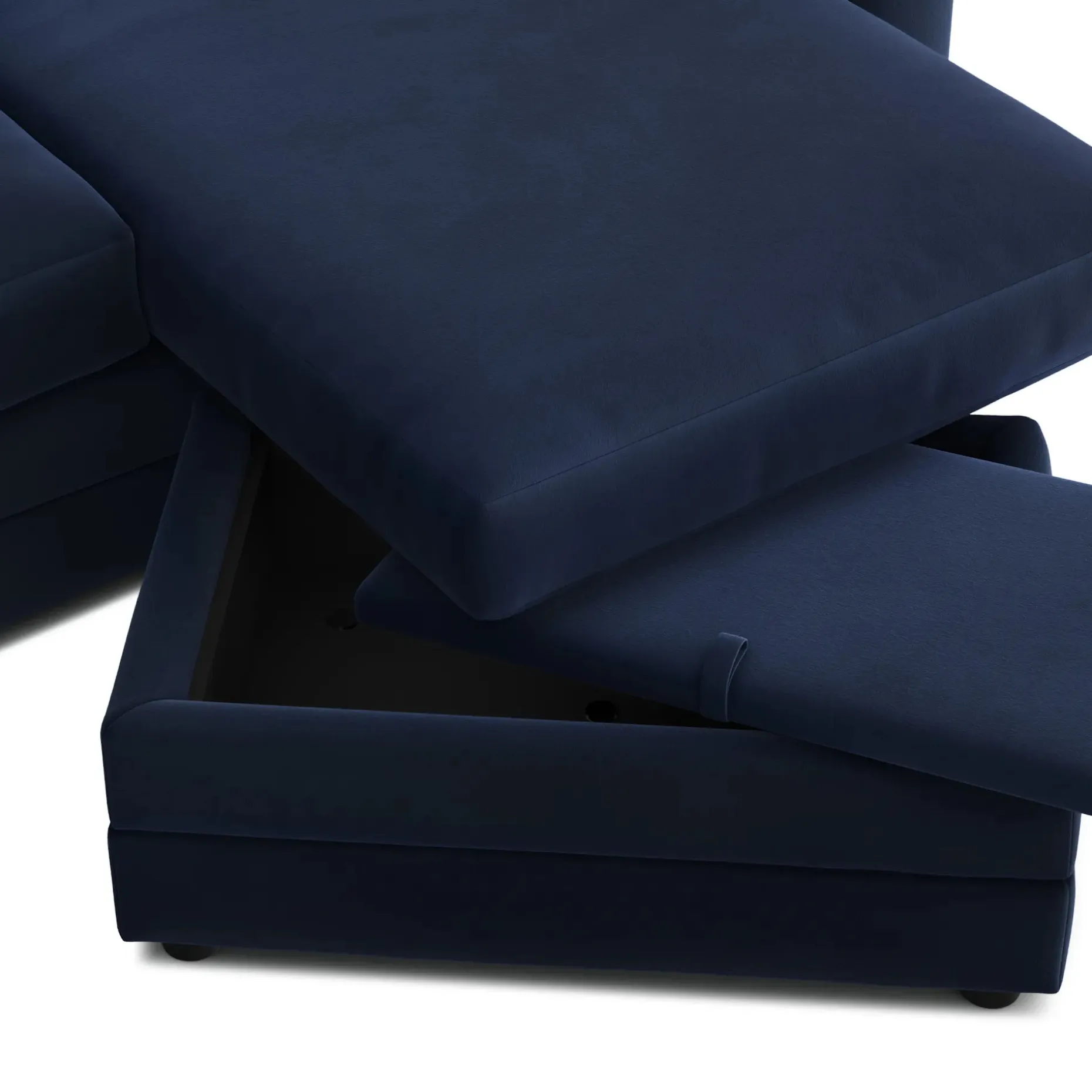 Riley 84" Velvet Reversible Storage Sectional - Hale Ink