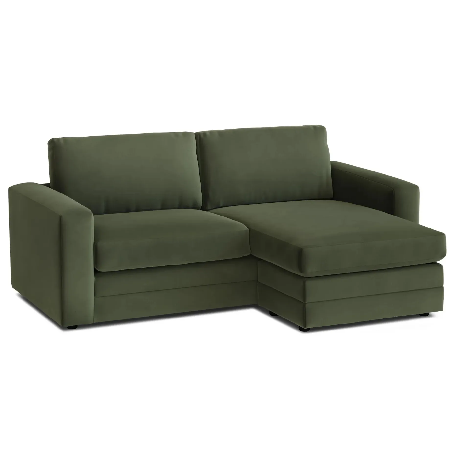 Riley 84" Velvet Reversible Storage Sectional - Hale Fir Green