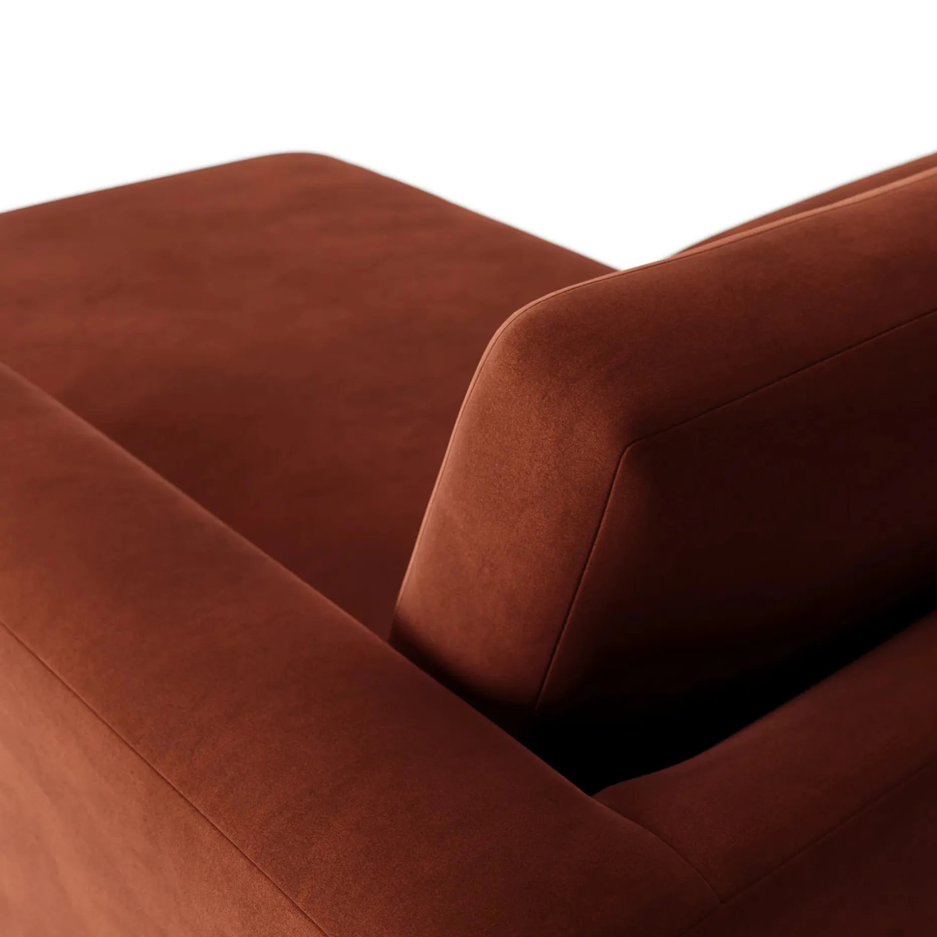 Riley 118" Velvet Right Storage Sleeper Sectional - Hale Rust