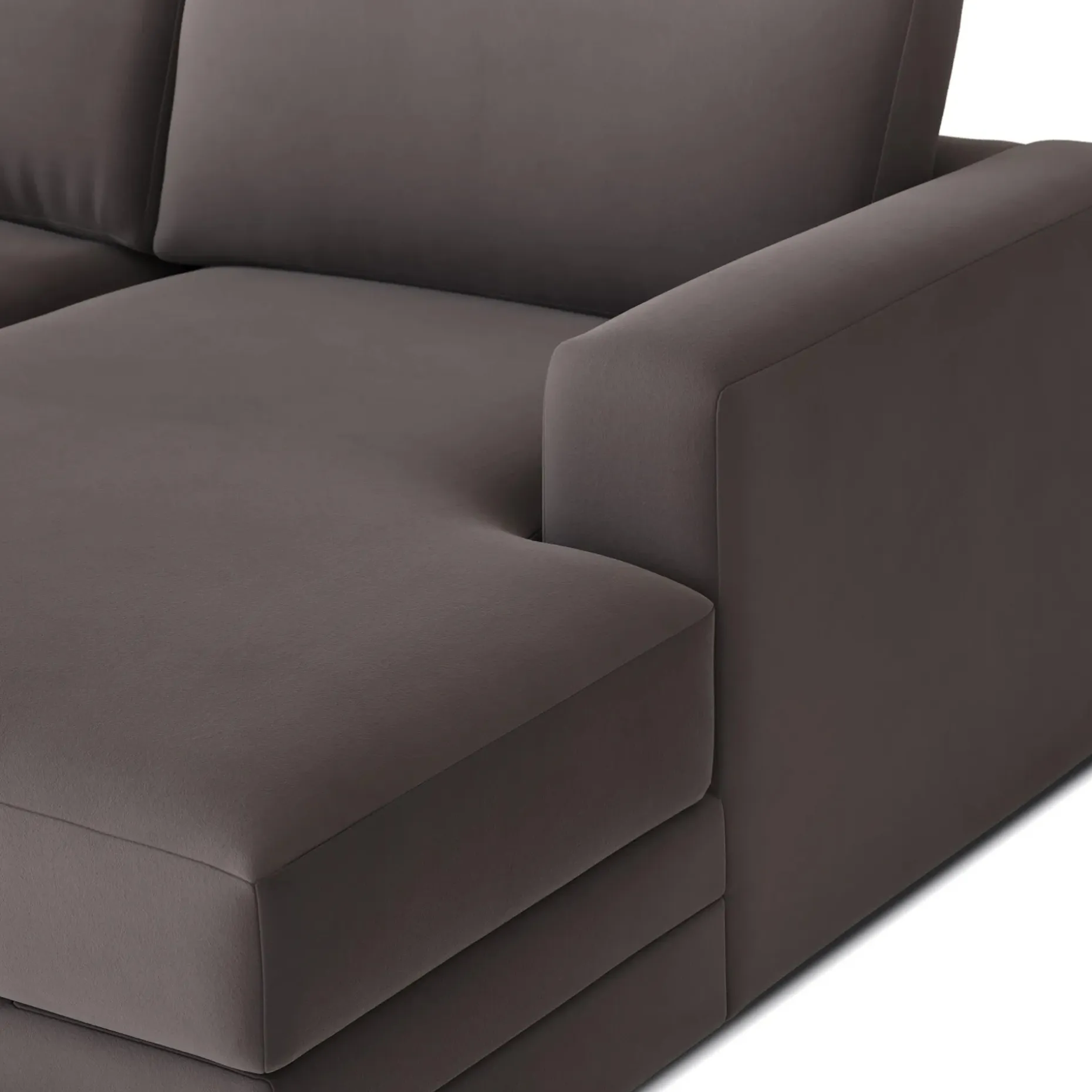 Riley 118" Velvet Right Storage Sleeper Sectional - Hale Warm Gray