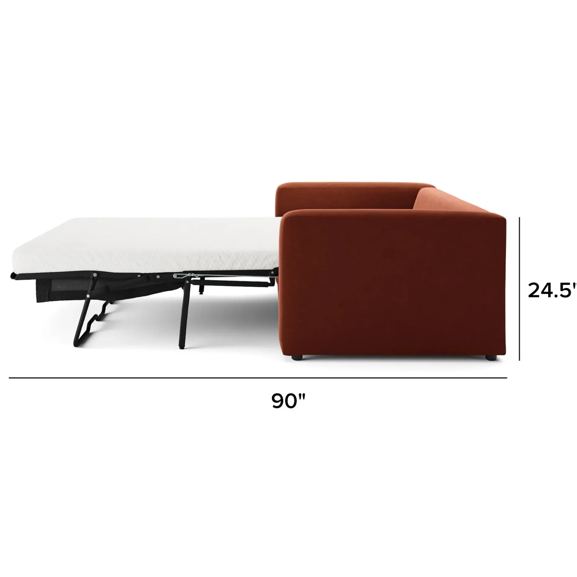 Riley 84" Velvet Sofa Bed - Hale Rust