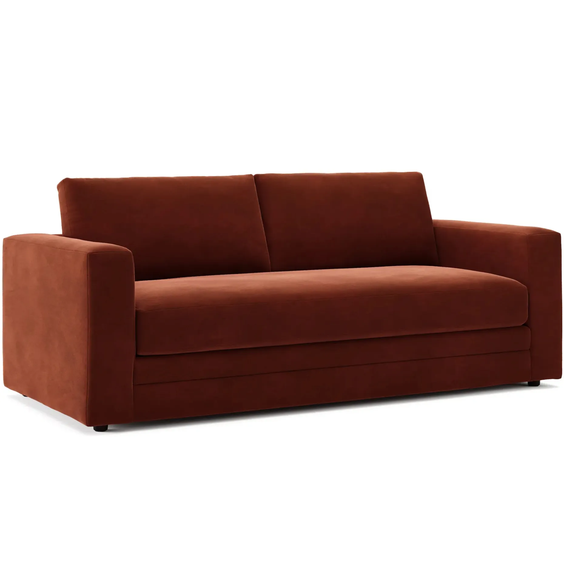 Riley 84" Velvet Storage Sofa - Hale Rust