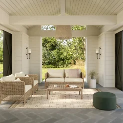 Robbi 67.25" Outdoor Loveseat Set - Dravite Ivory