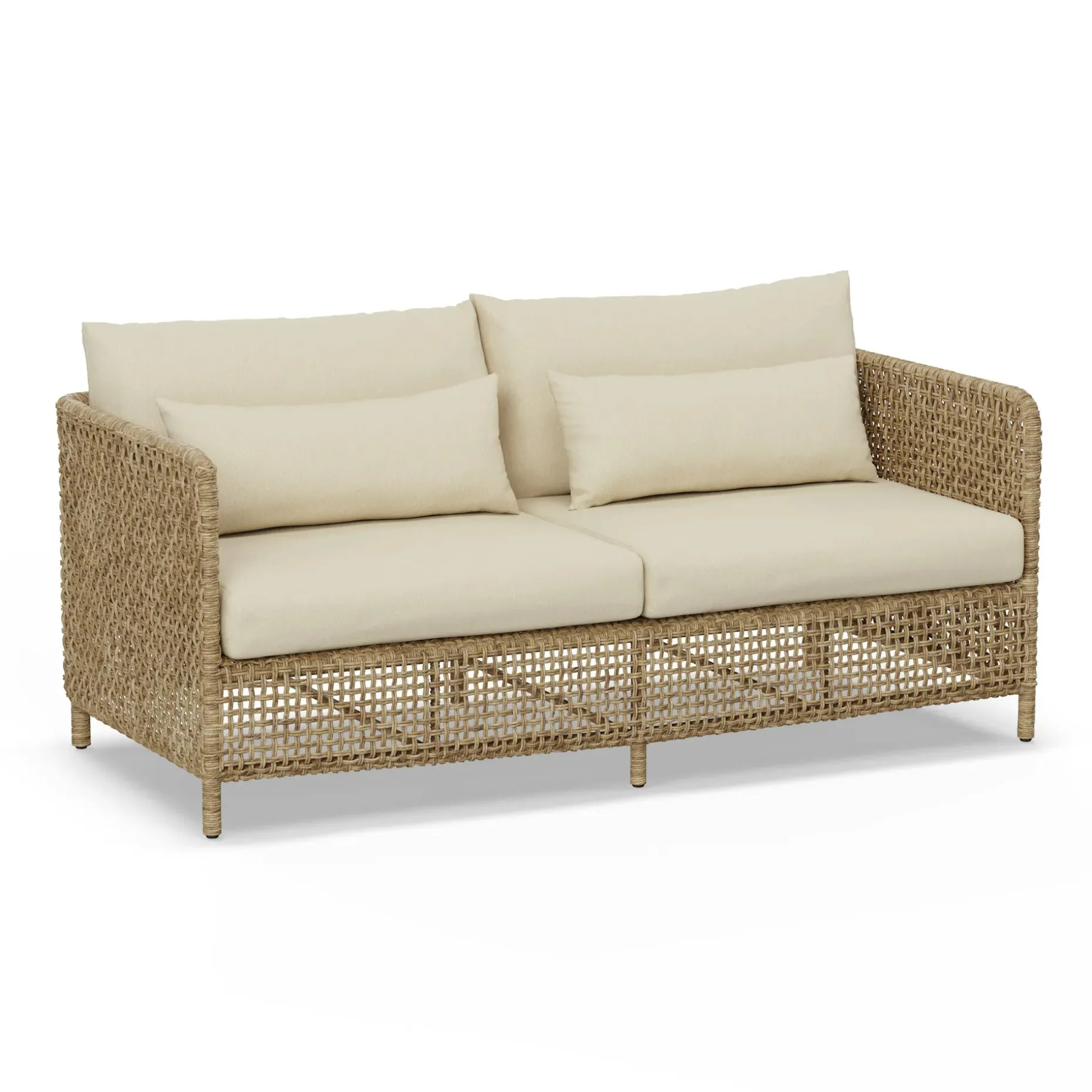 Robbi 67.25" Outdoor Loveseat Set - Dravite Ivory