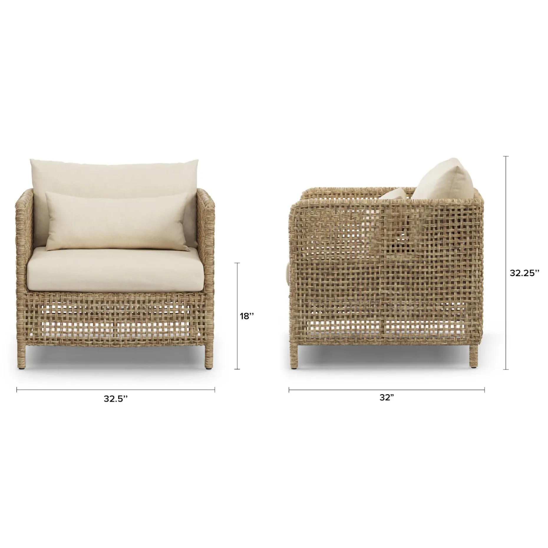 Robbi 67.25" Outdoor Loveseat Set - Dravite Ivory