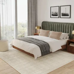 Rolph King Velvet Headboard - Plush Pacific Rust