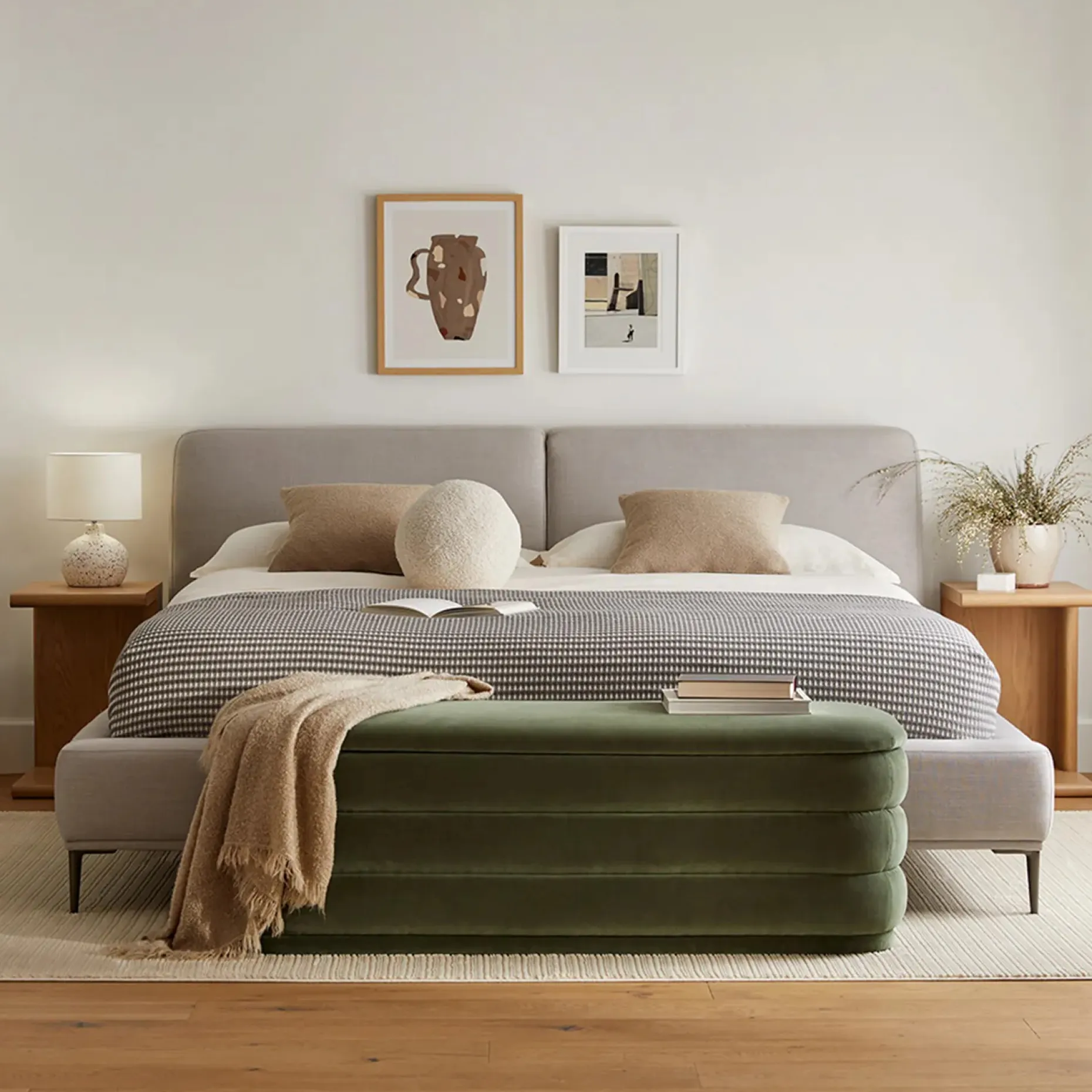 Rolph 55.5" Velvet Storage Bench - Plush Pacific Green