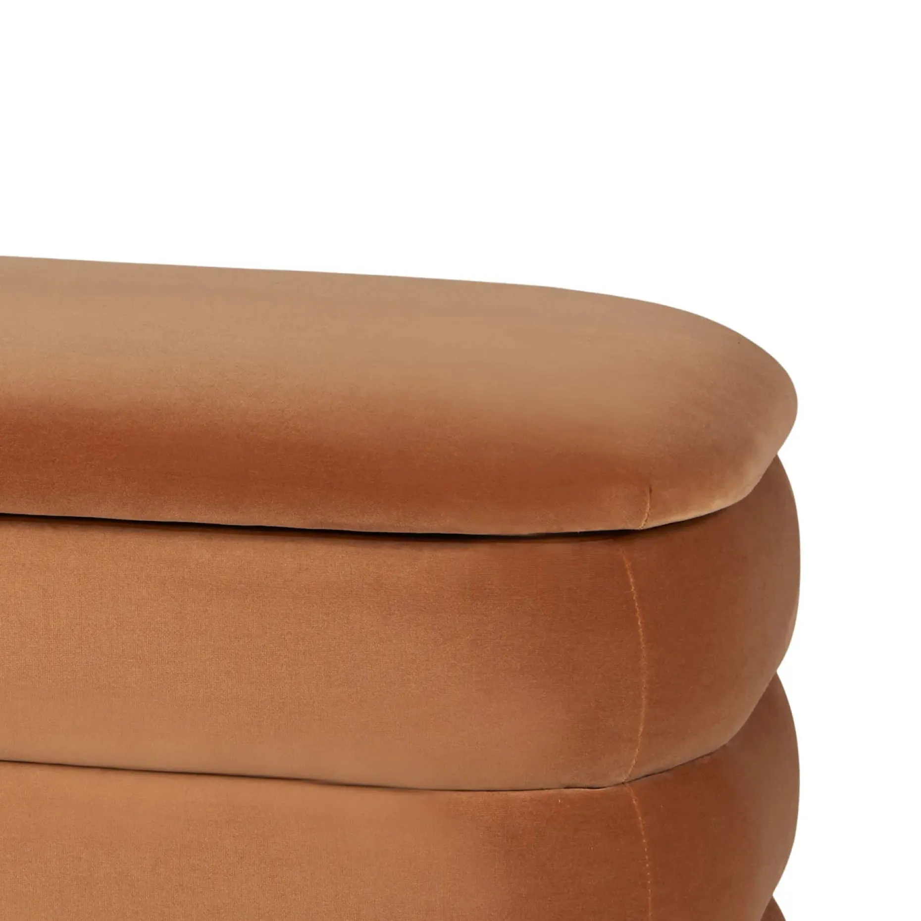 Rolph 55.5" Velvet Storage Bench - Plush Pacific Rust