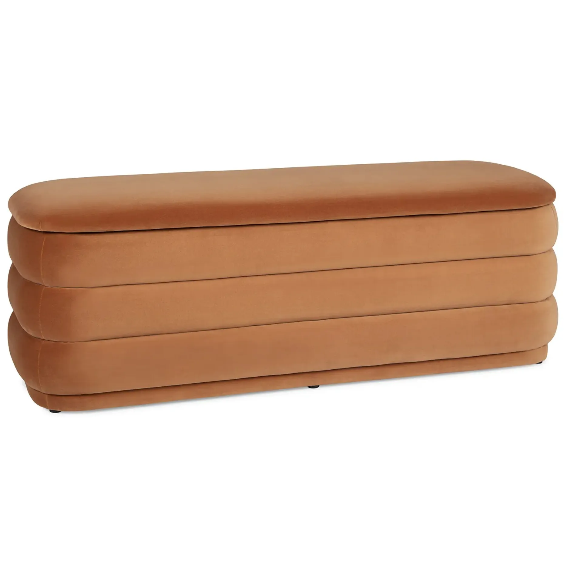 Rolph 55.5" Velvet Storage Bench - Plush Pacific Rust