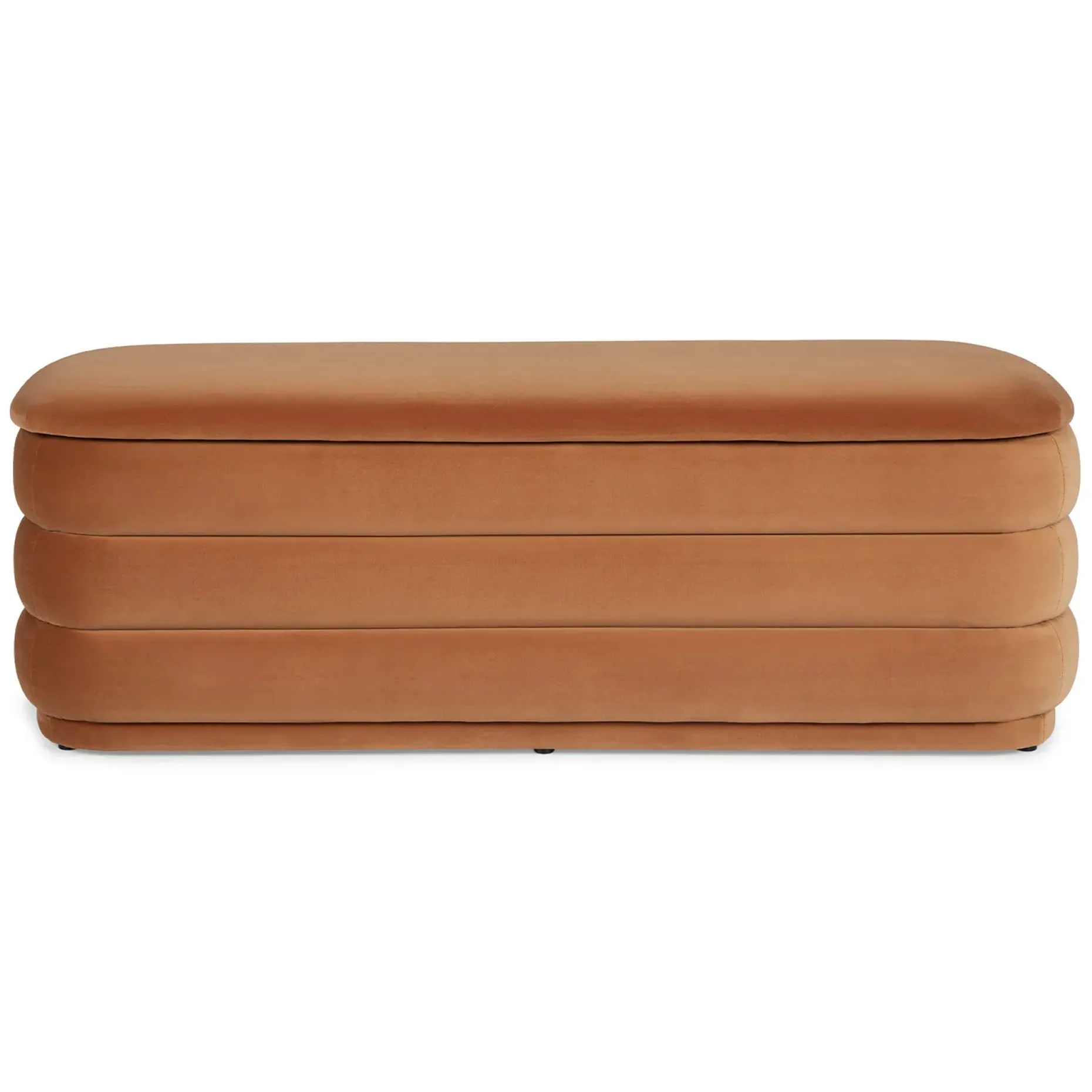 Rolph 55.5" Velvet Storage Bench - Plush Pacific Rust