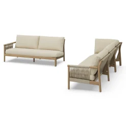 Rosa 110" Outdoor Corner Sectional - Dravite Ivory