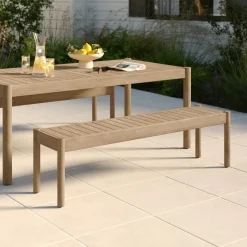 Rosa 75" Outdoor Dining Table Set - Light Eucalyptus