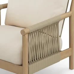 Rosa 34.5" Outdoor Lounge Chair - Dravite Ivory