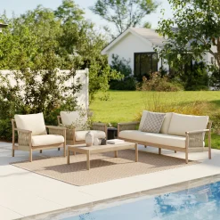 Rosa 34.5" Outdoor Lounge Chair - Dravite Ivory