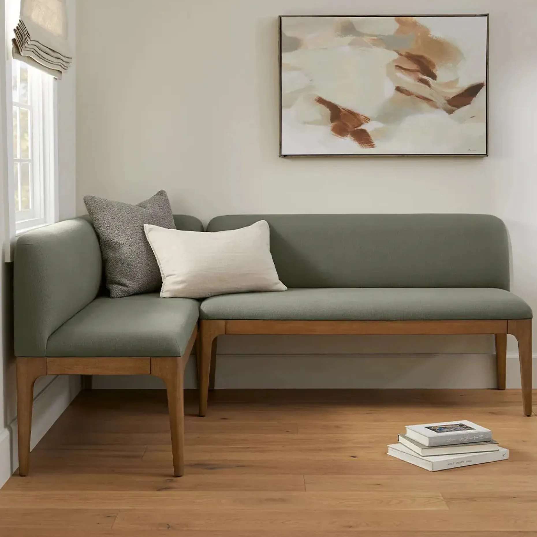 Rosin 53" Armless Banquette - Natural Oak and Sand Ivory