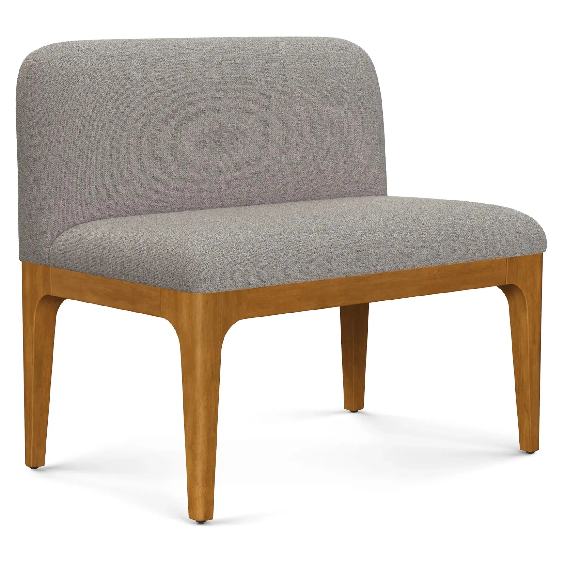 Rosin 34" Armless Banquette - Smoked Oak and Hestia Gray